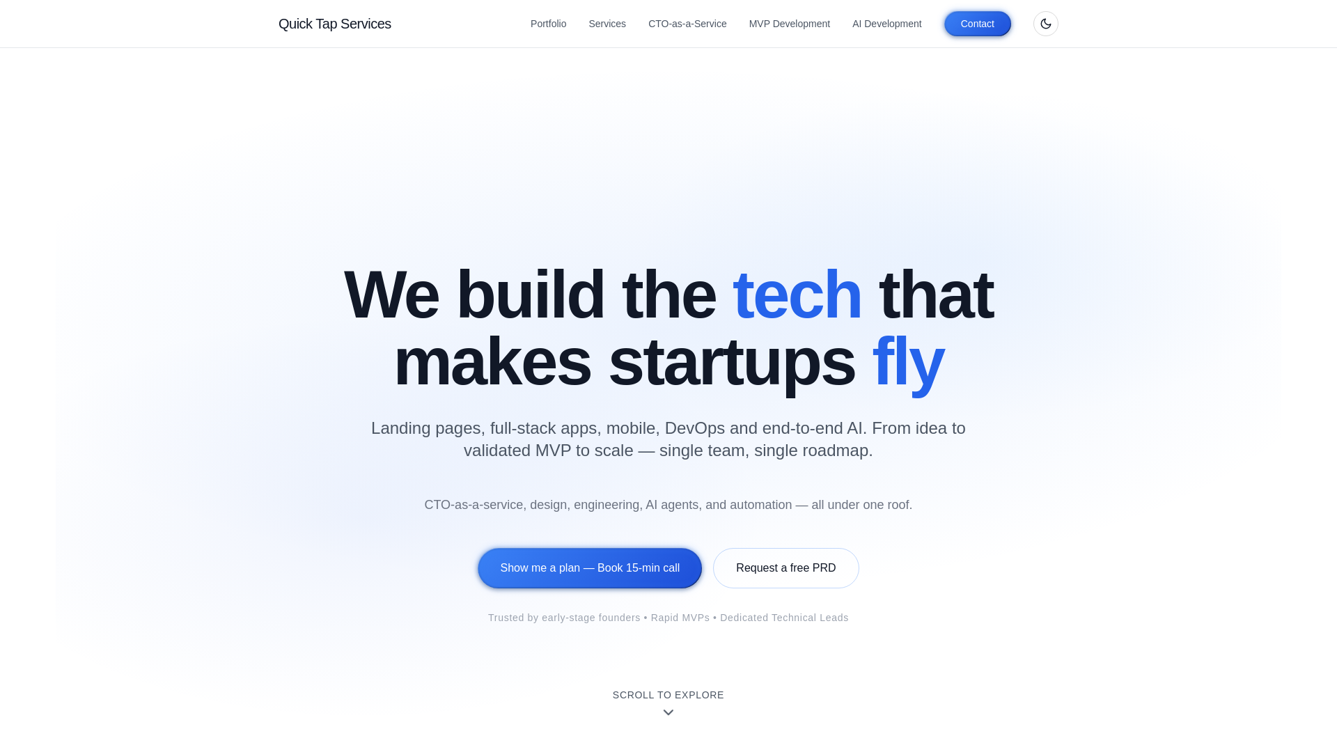 website screenshot of https://quicktapservices-pvt-ltd-landing.pages.dev/