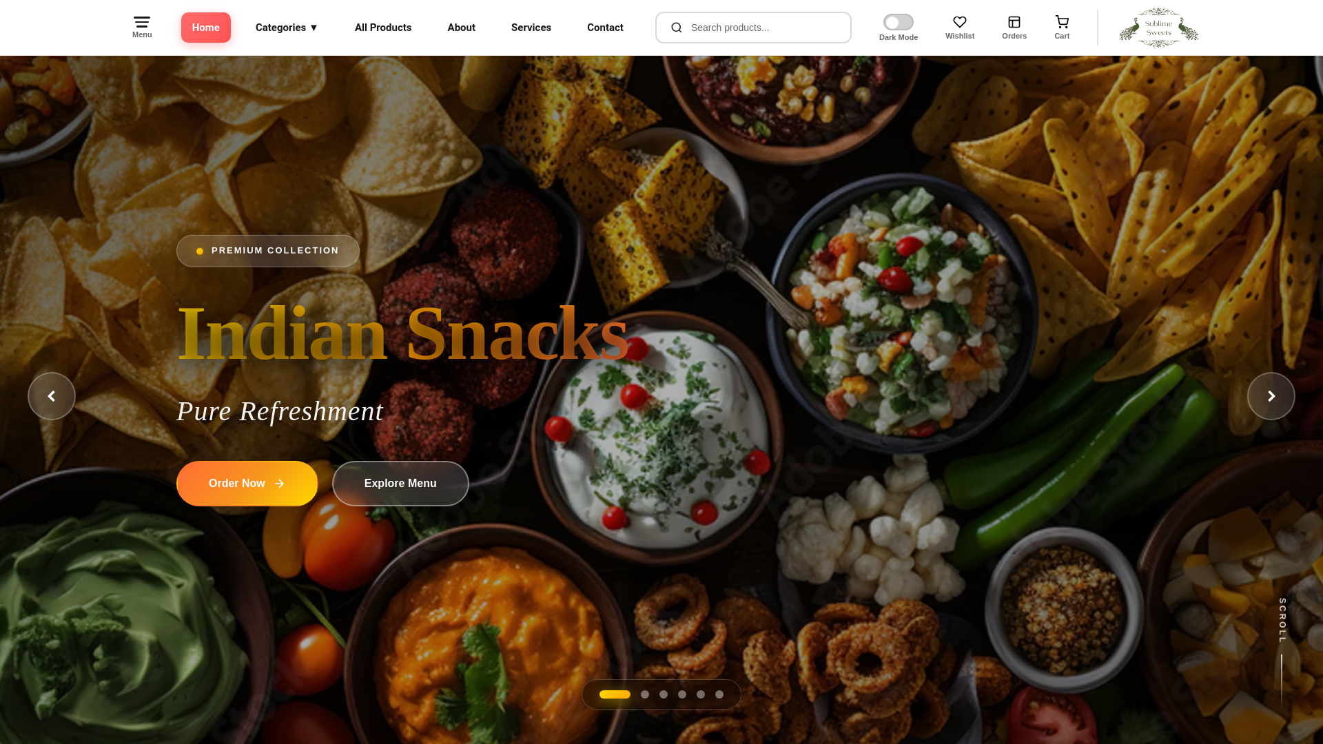 website screenshot of https://maharajasweets.pages.dev/