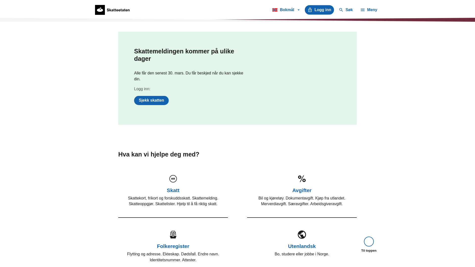 website screenshot of https://skattetatens.com