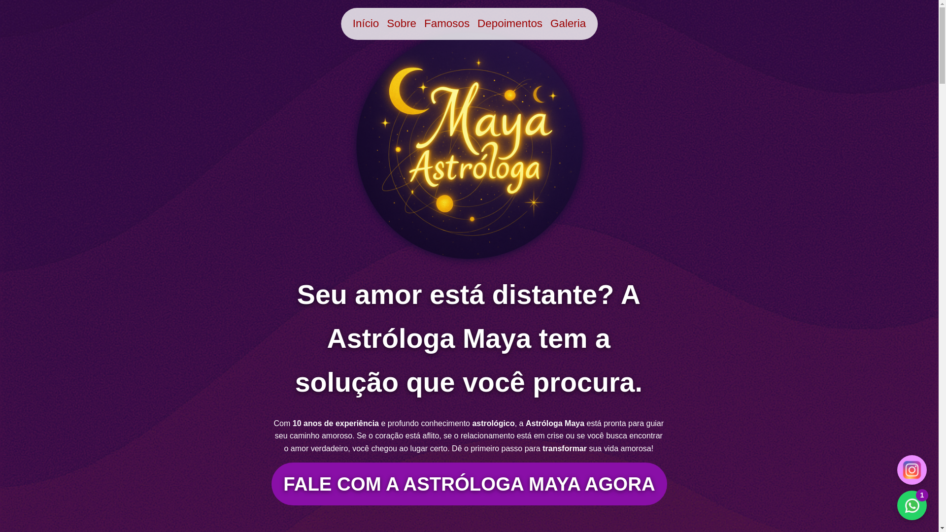 website screenshot of https://mayaastrologa.com.br/