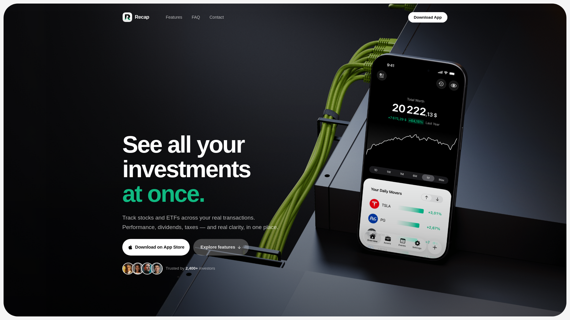 website screenshot of https://recaptracker.app/