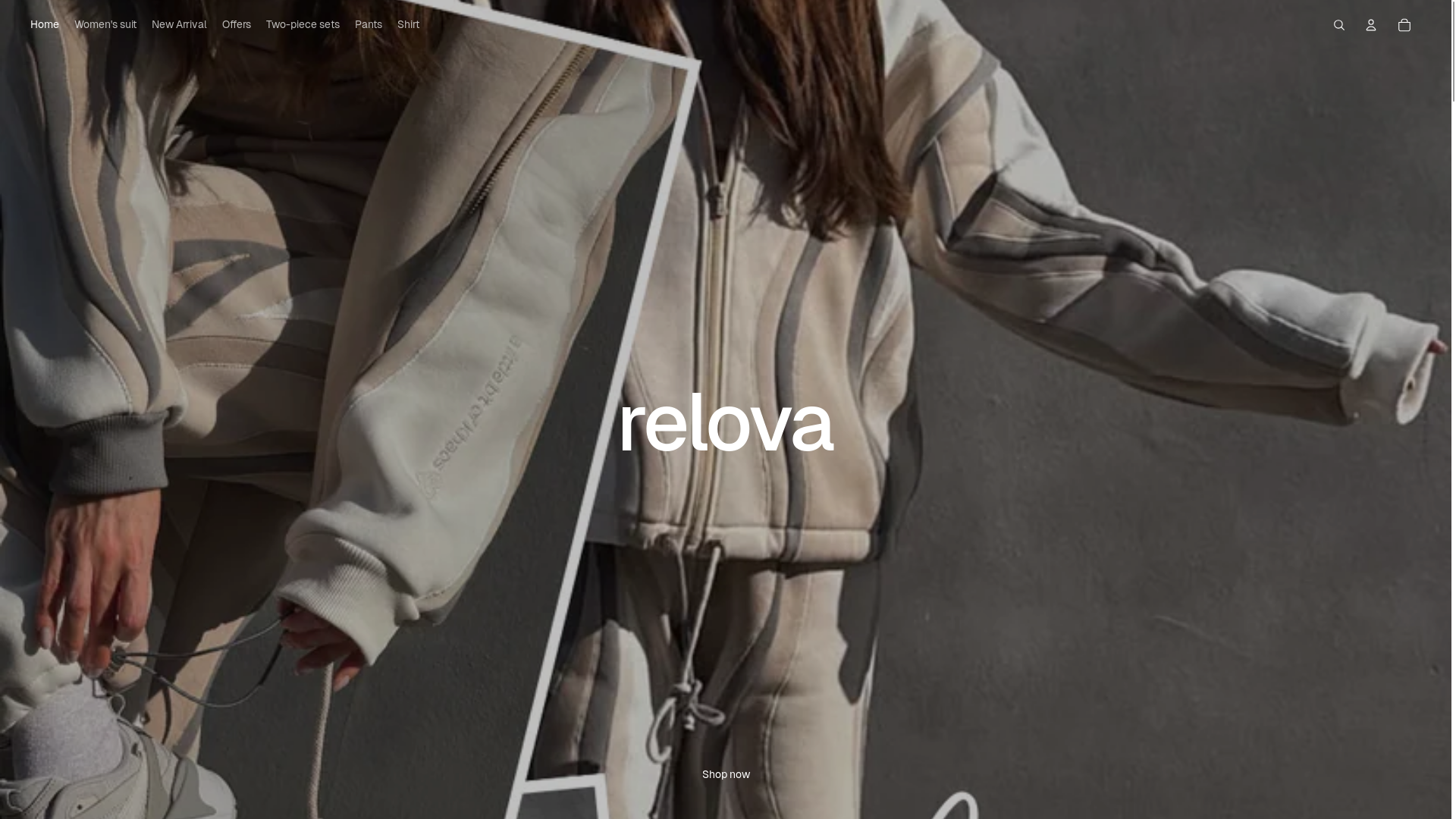website screenshot of https://relovafashion.com/