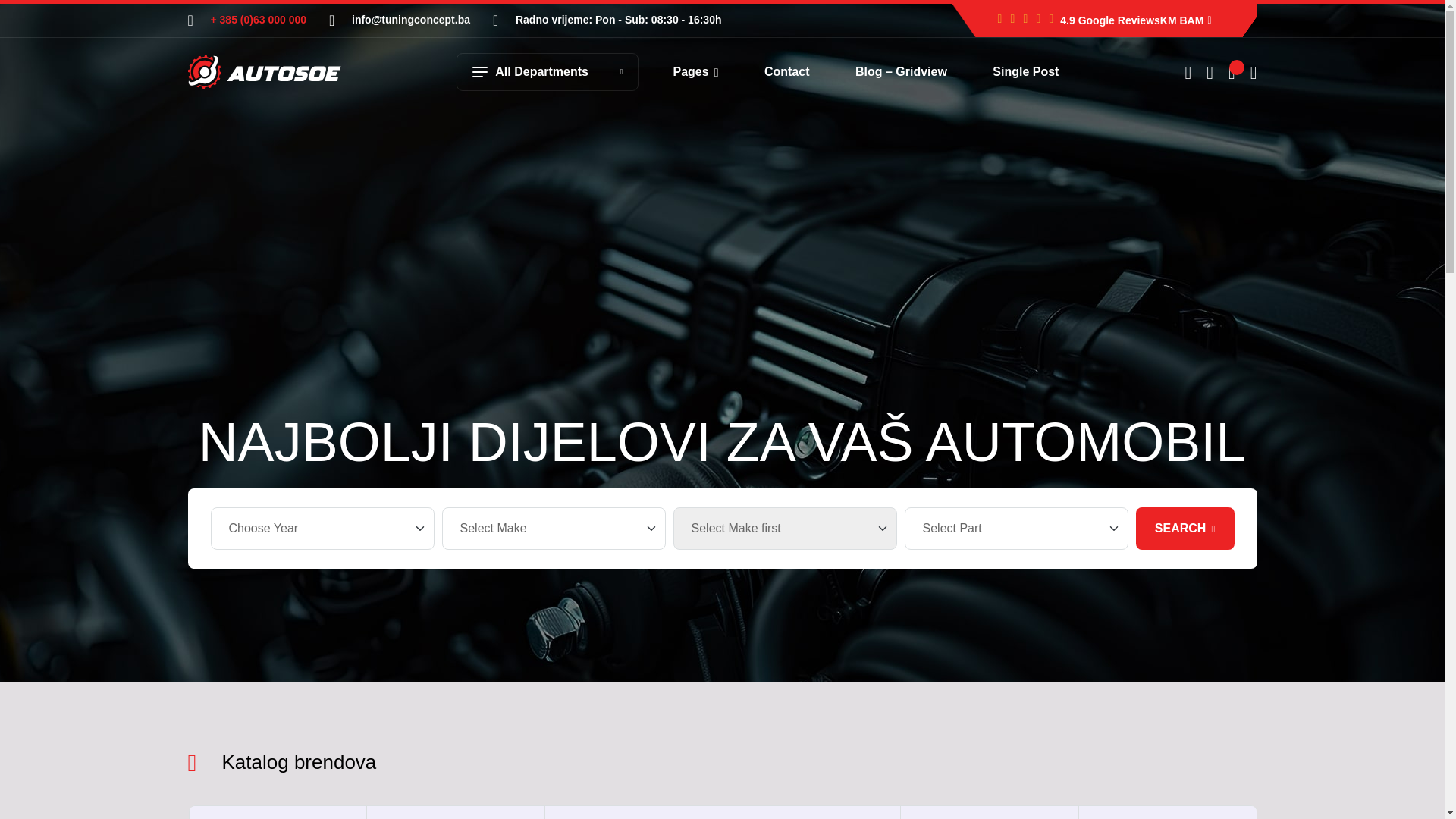 website screenshot of https://tuningconcept.ba/