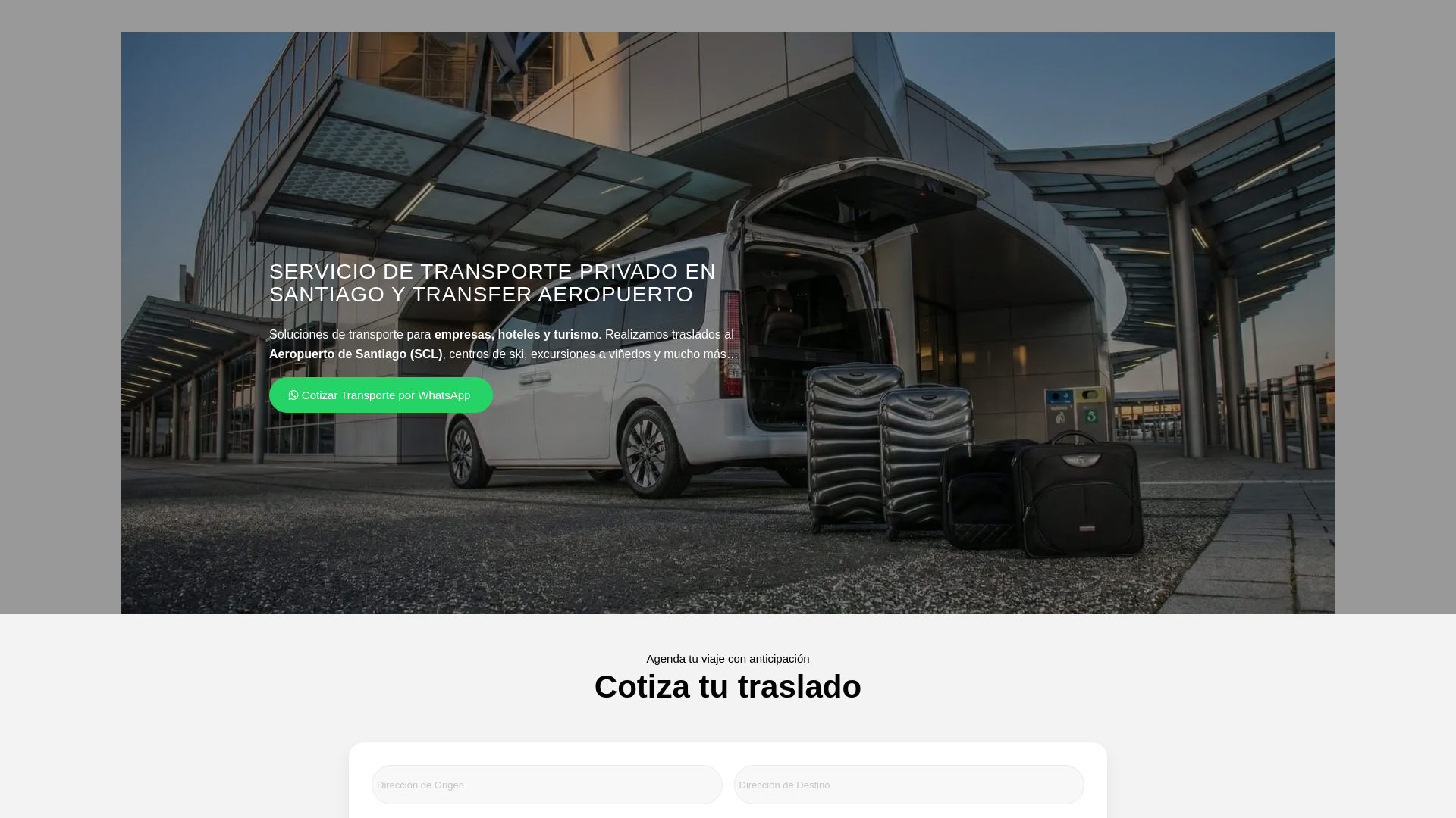 website screenshot of https://serviciodetransporte.cl/