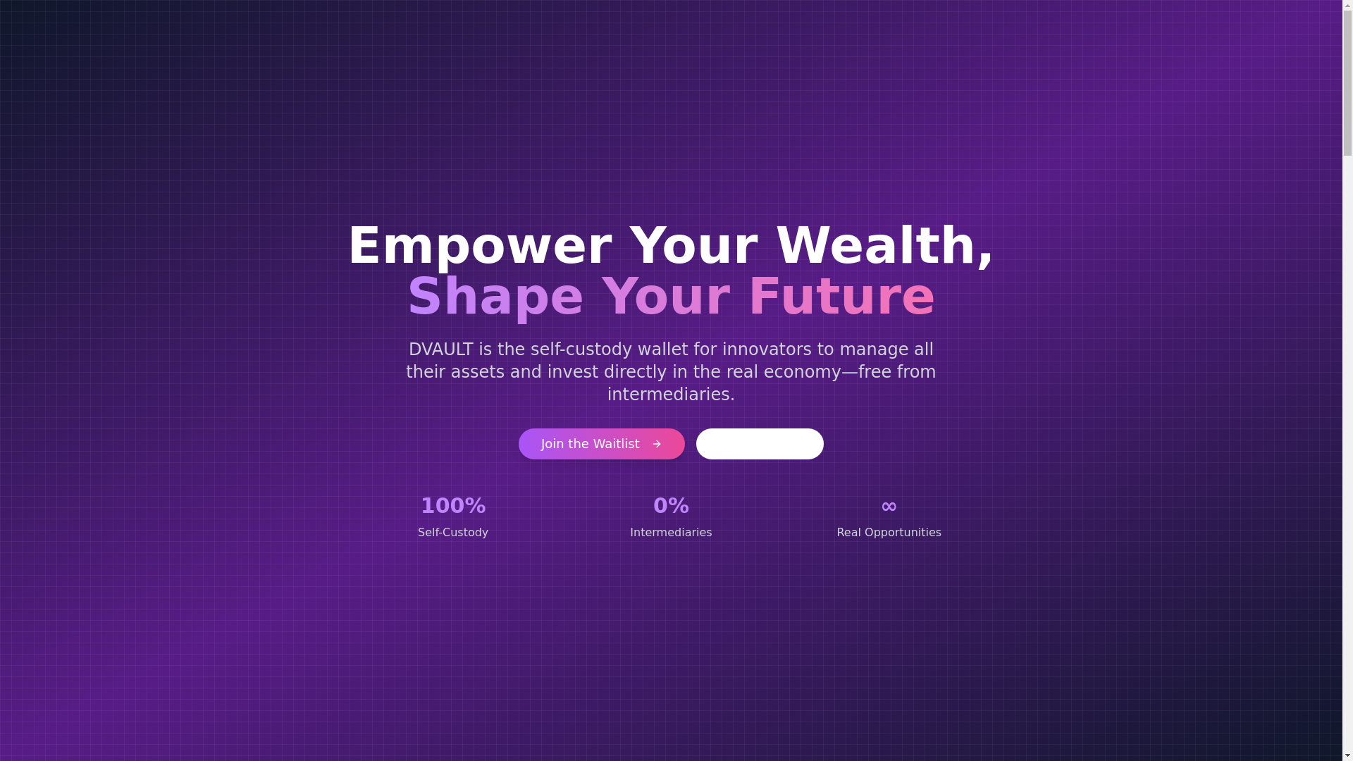 website screenshot of https://dvault-frontend.pages.dev/