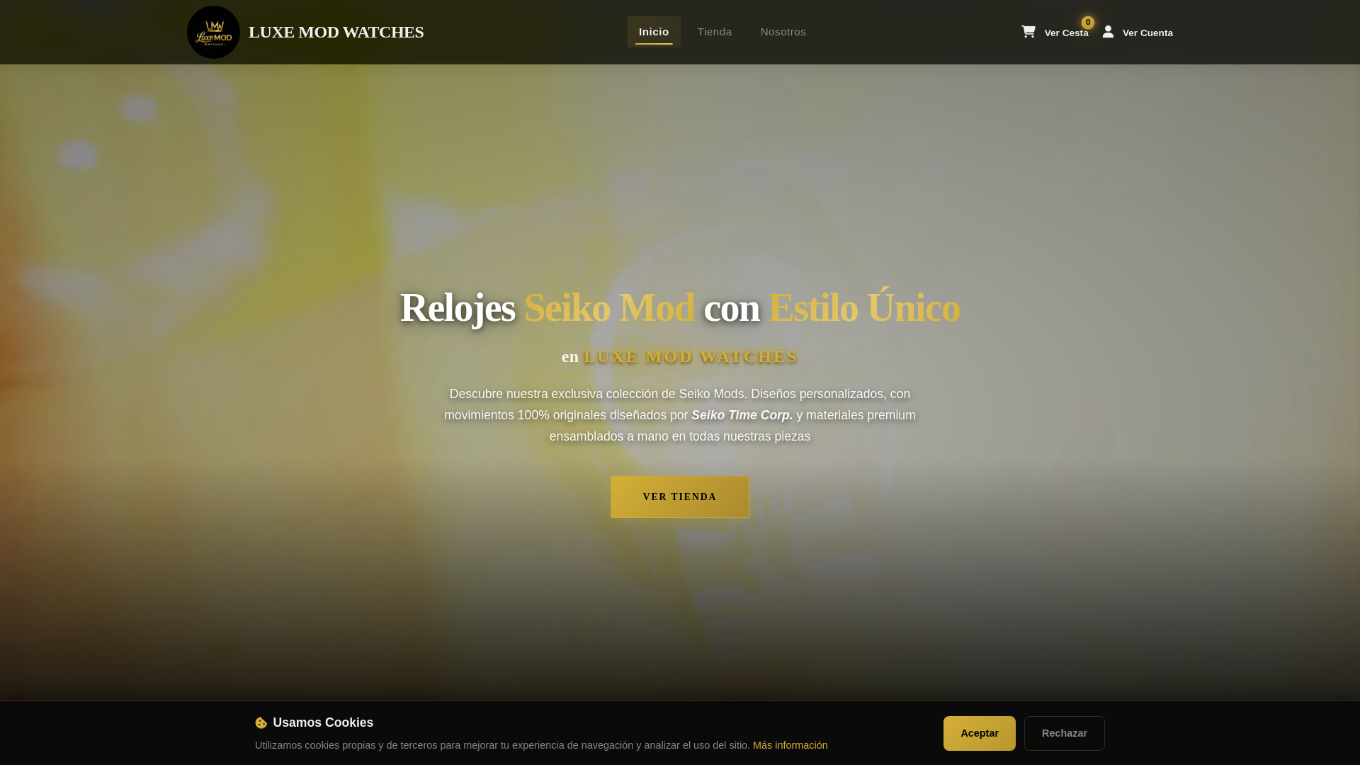 website screenshot of https://luxemodwatches.shop