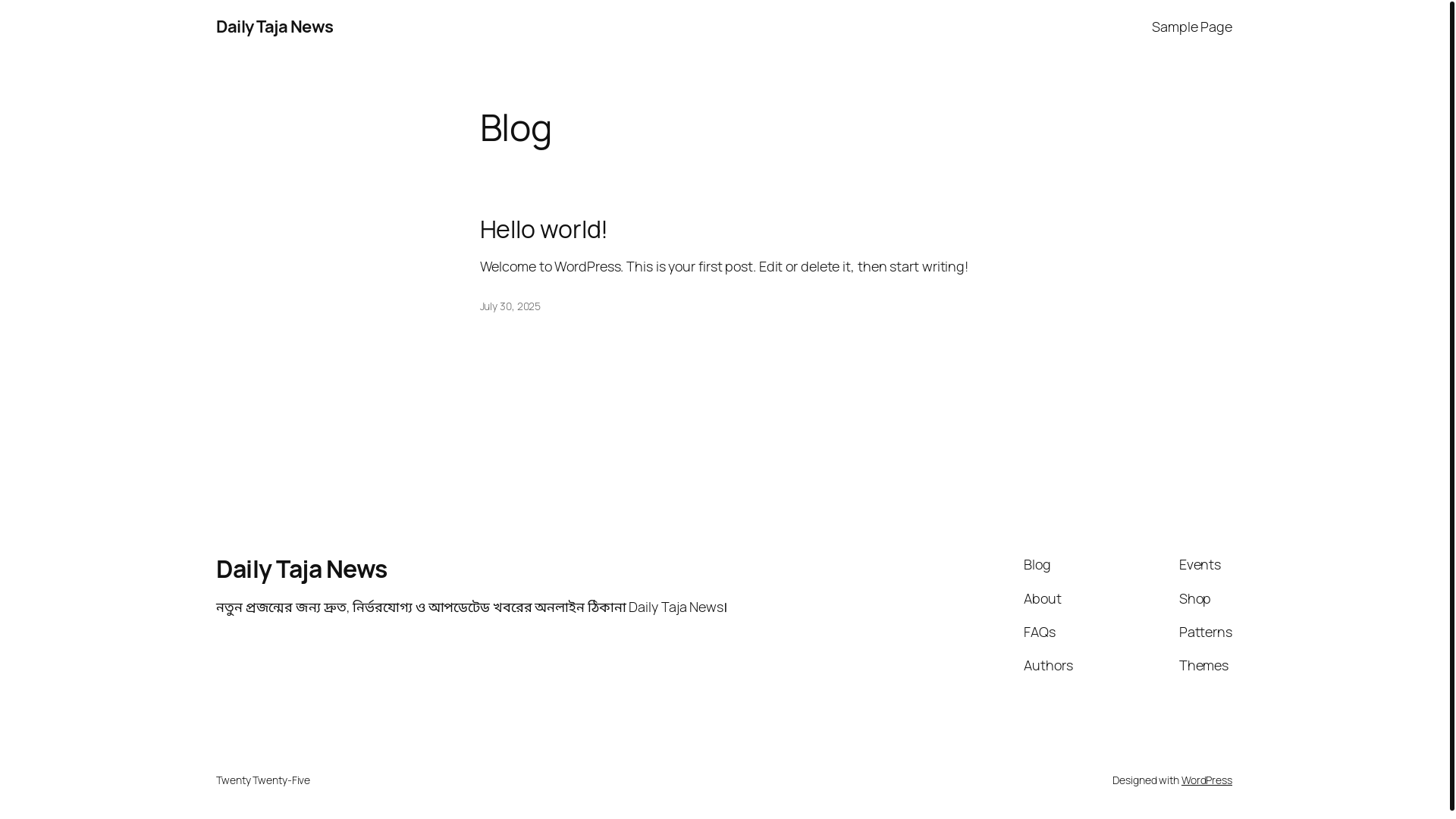 website screenshot of https://dailytajanews.in/