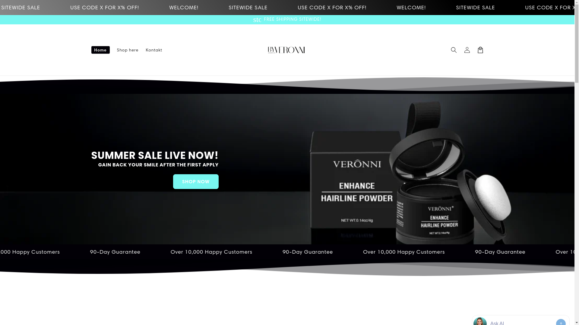 website screenshot of https://byveronni.com/