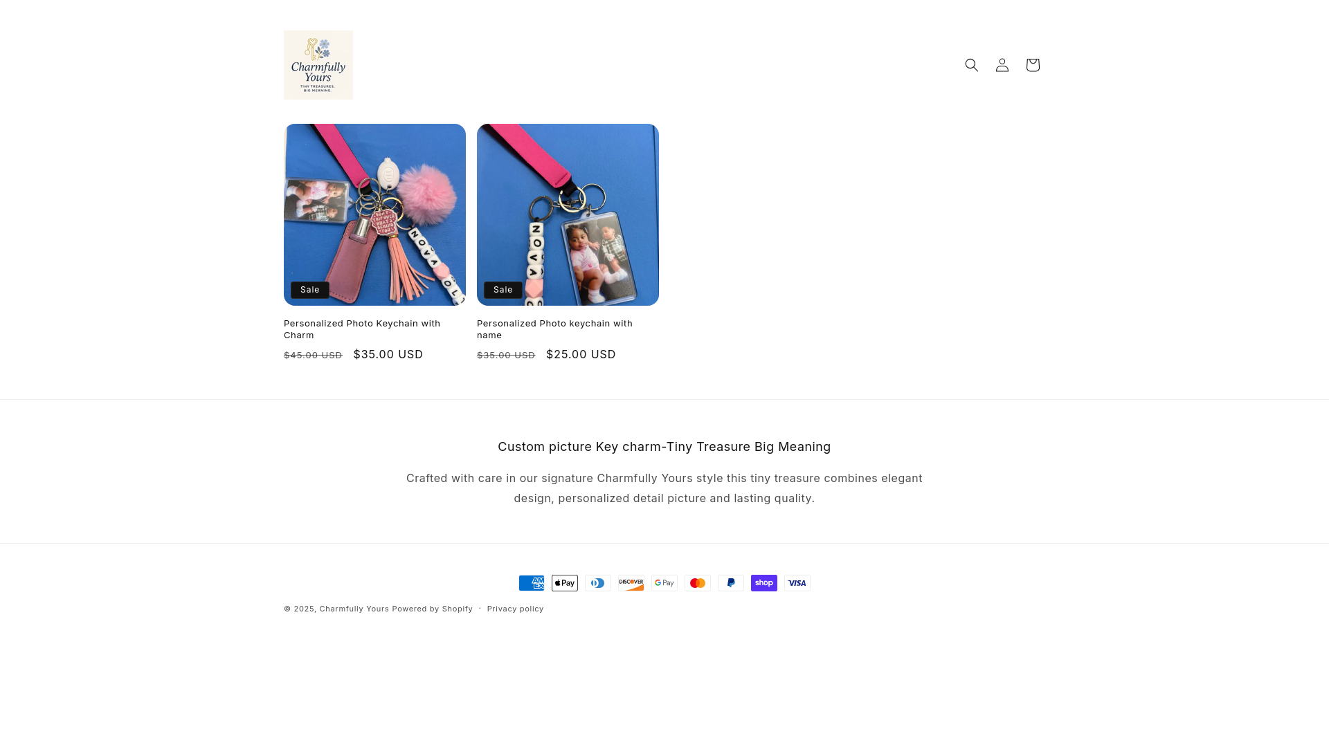 website screenshot of https://charmfullyyours.com/
