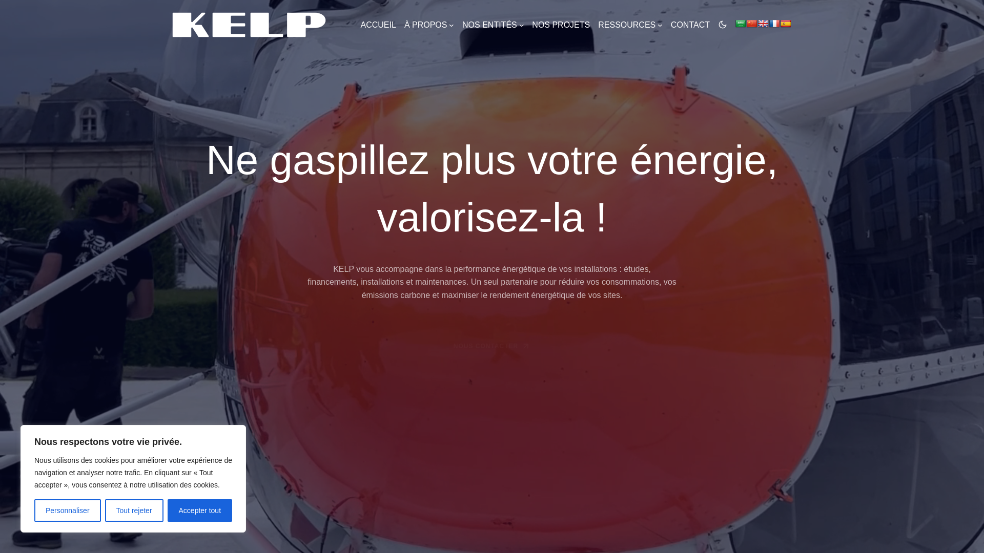 website screenshot of https://kelp-energies.com