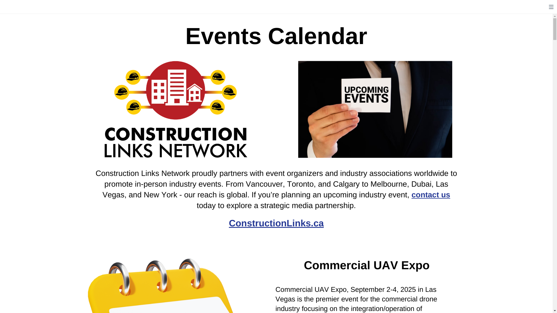 website screenshot of https://constructionlinks-events.info/