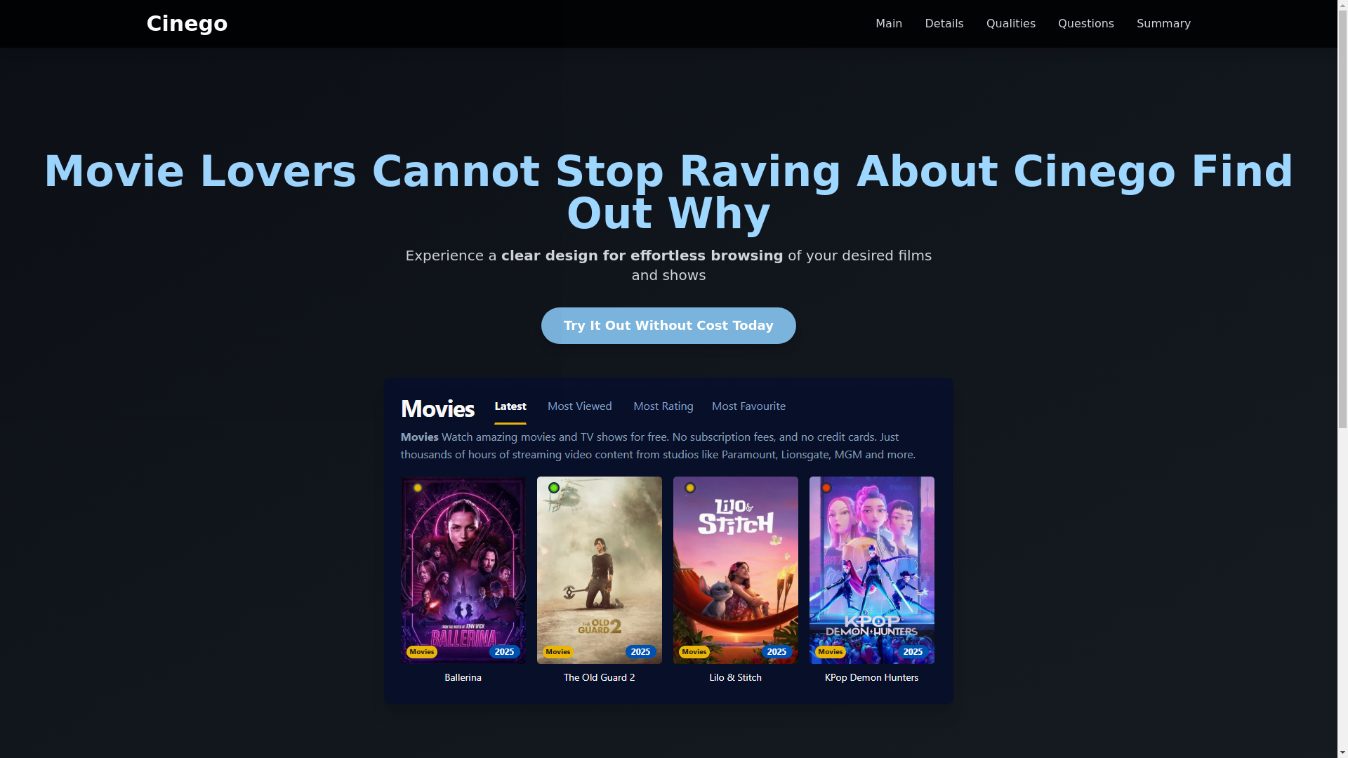 website screenshot of https://cinego-hgcm.pages.dev/