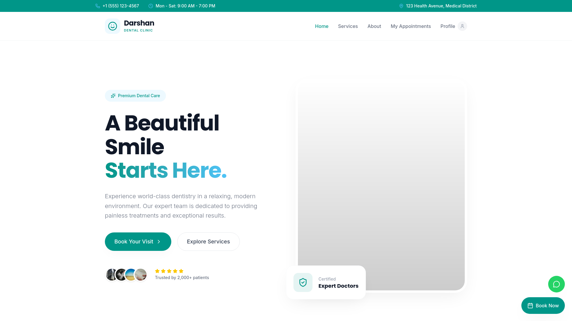 website screenshot of https://darshanclinic.online/
