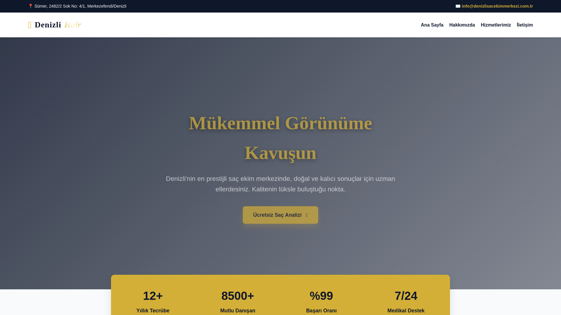 website screenshot of https://denizlisacekimmerkezi.com.tr/