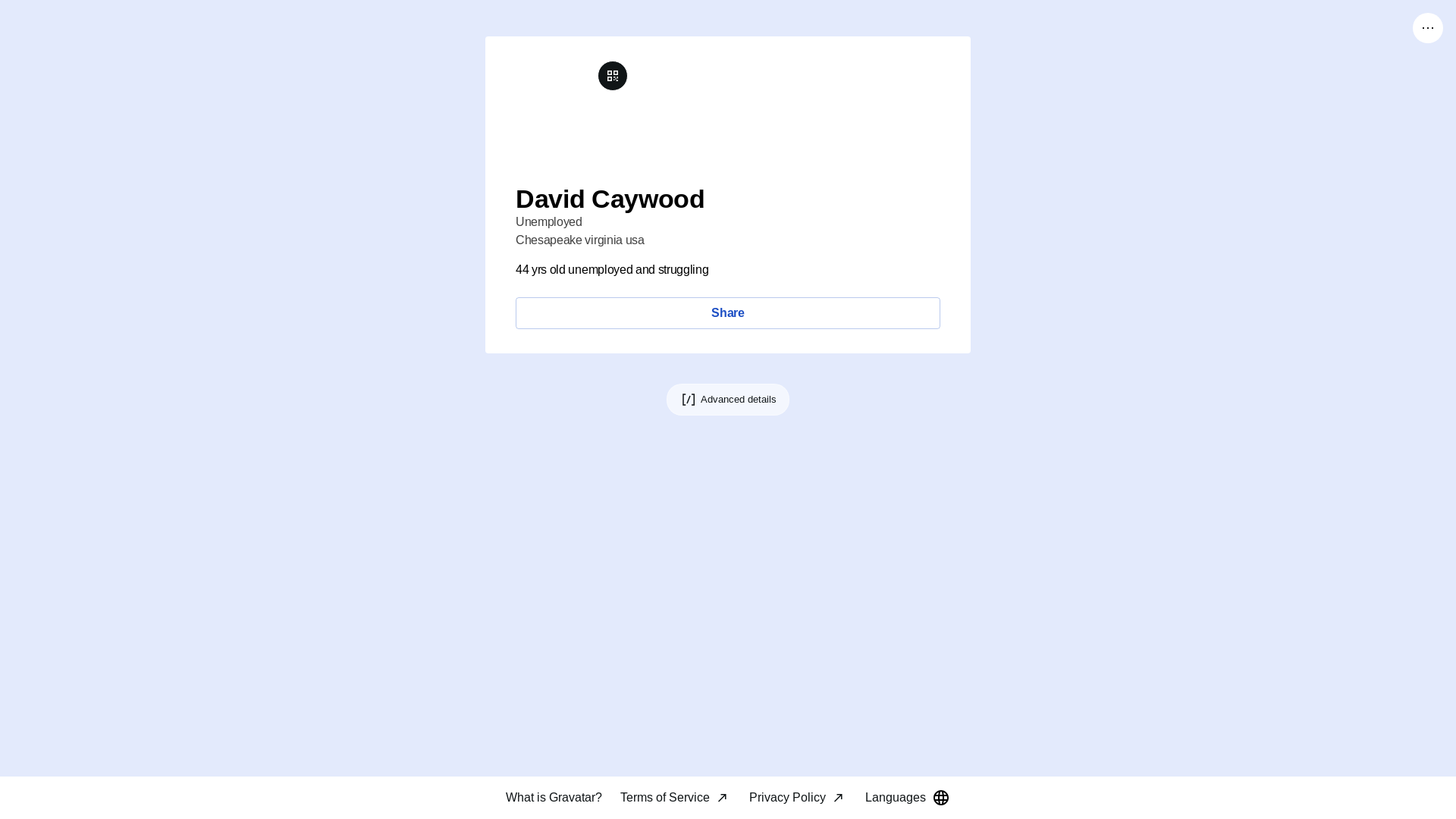 website screenshot of https://davidcaywood.link/