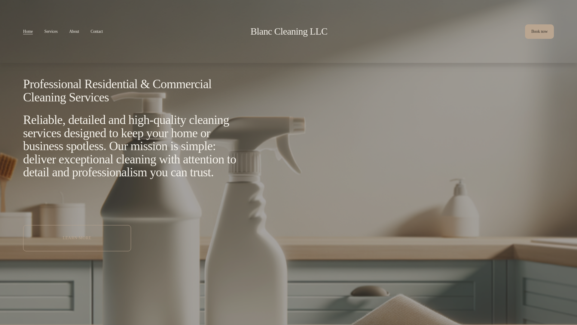 website screenshot of https://blanccleaningllc.com/