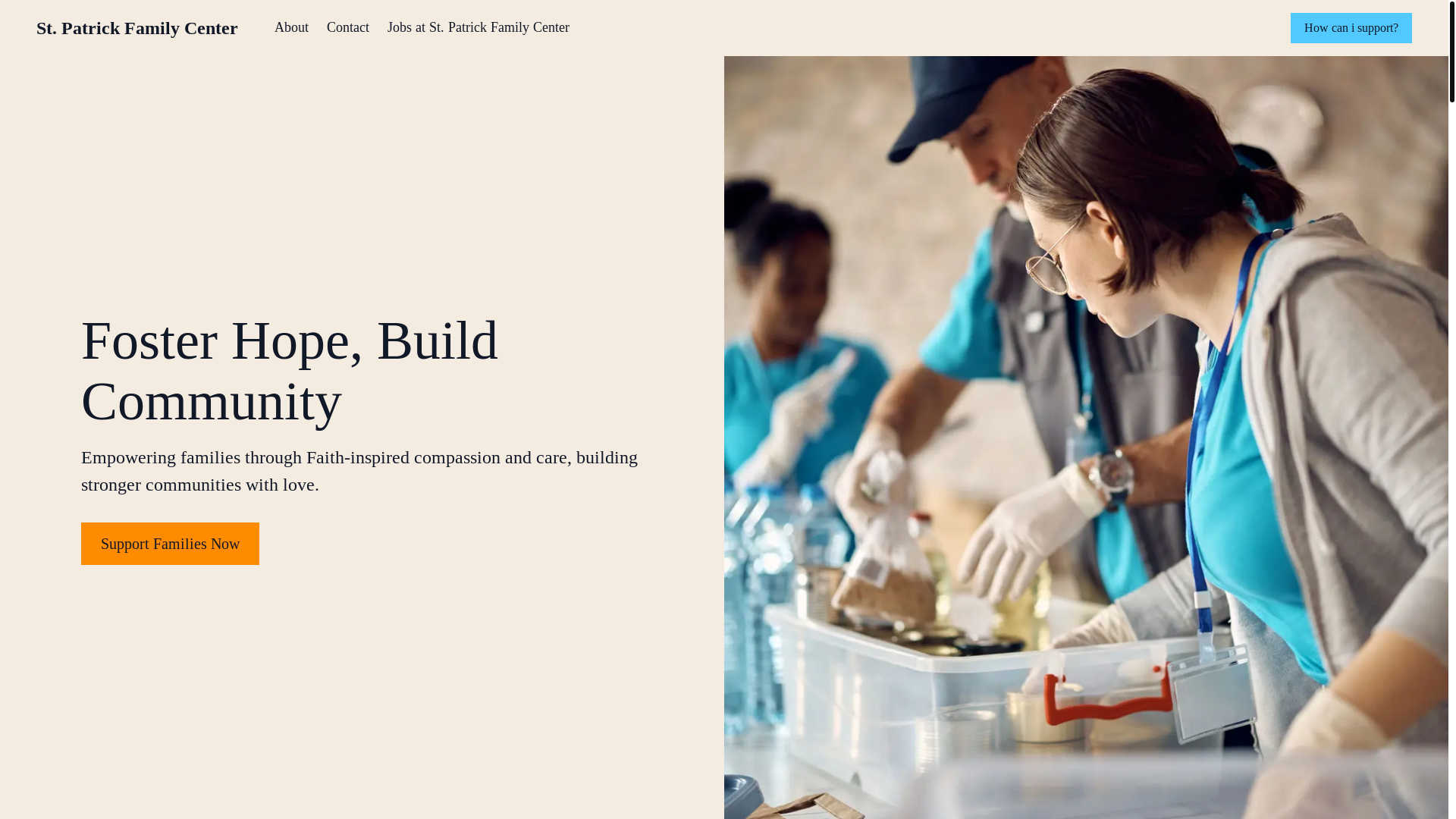 website screenshot of https://stpatrickfamilycenter.com/
