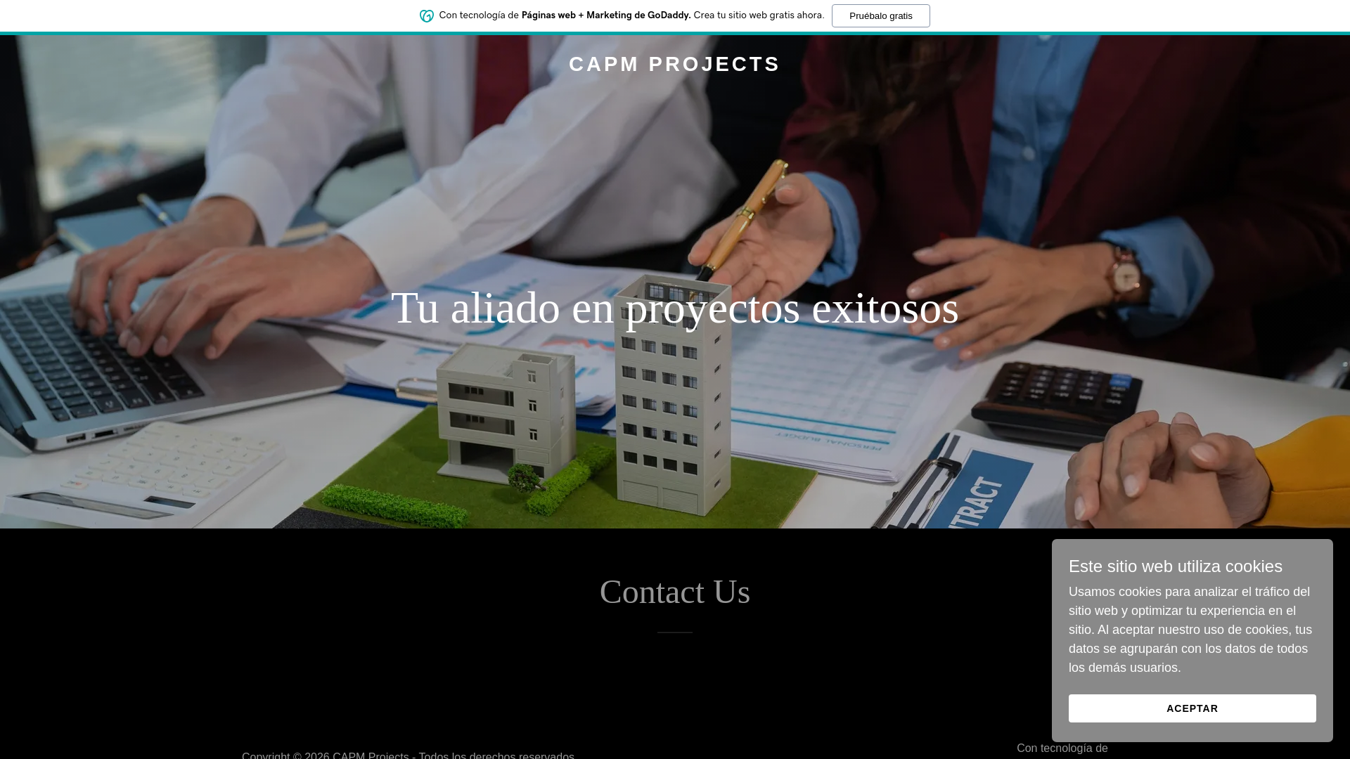 website screenshot of https://proyectoscapm.com/