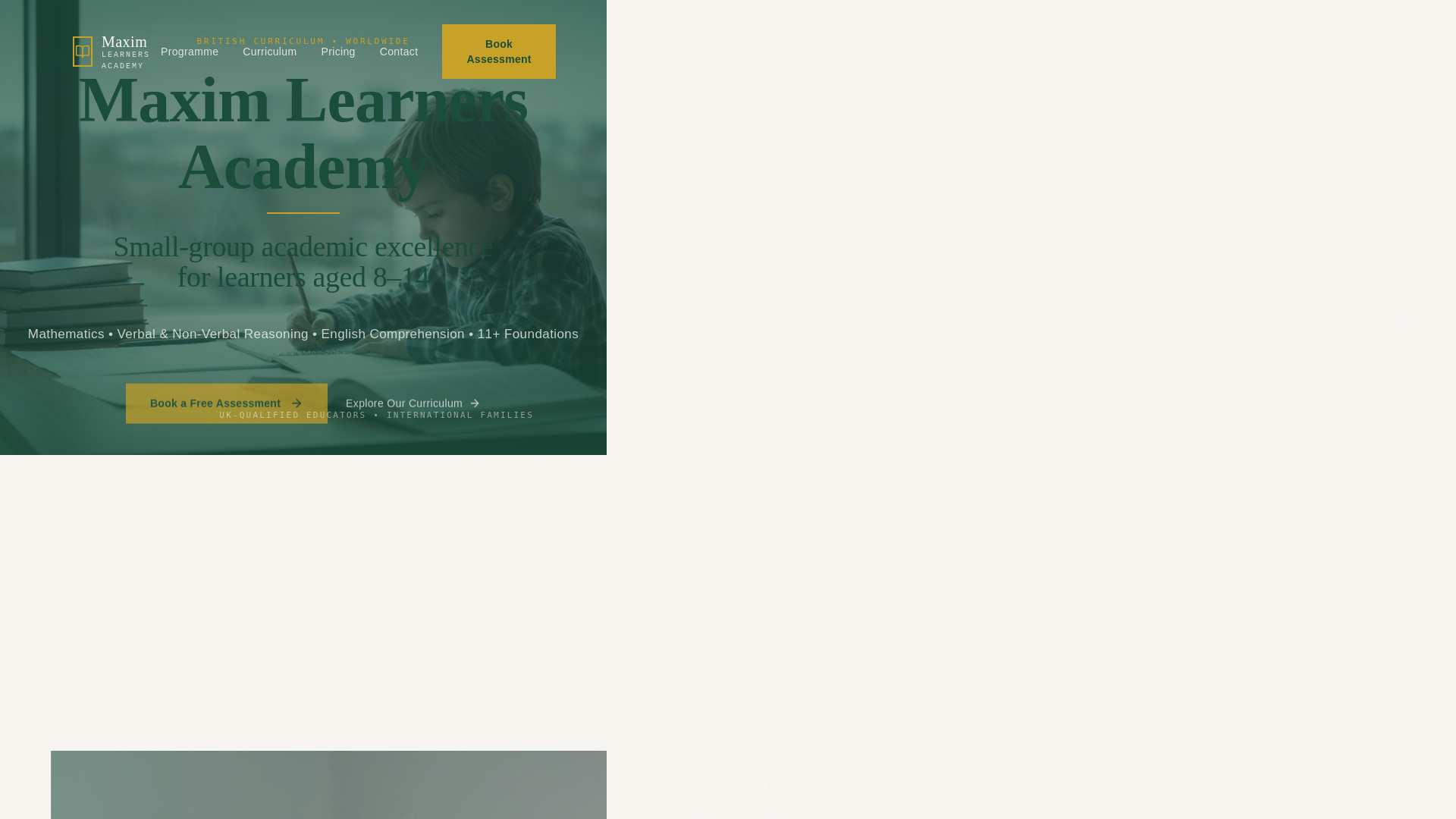 website screenshot of https://maximlearners.pages.dev/