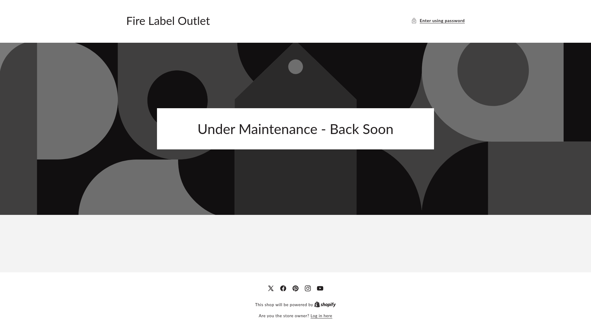 website screenshot of https://firelabeloutlet.co.uk/