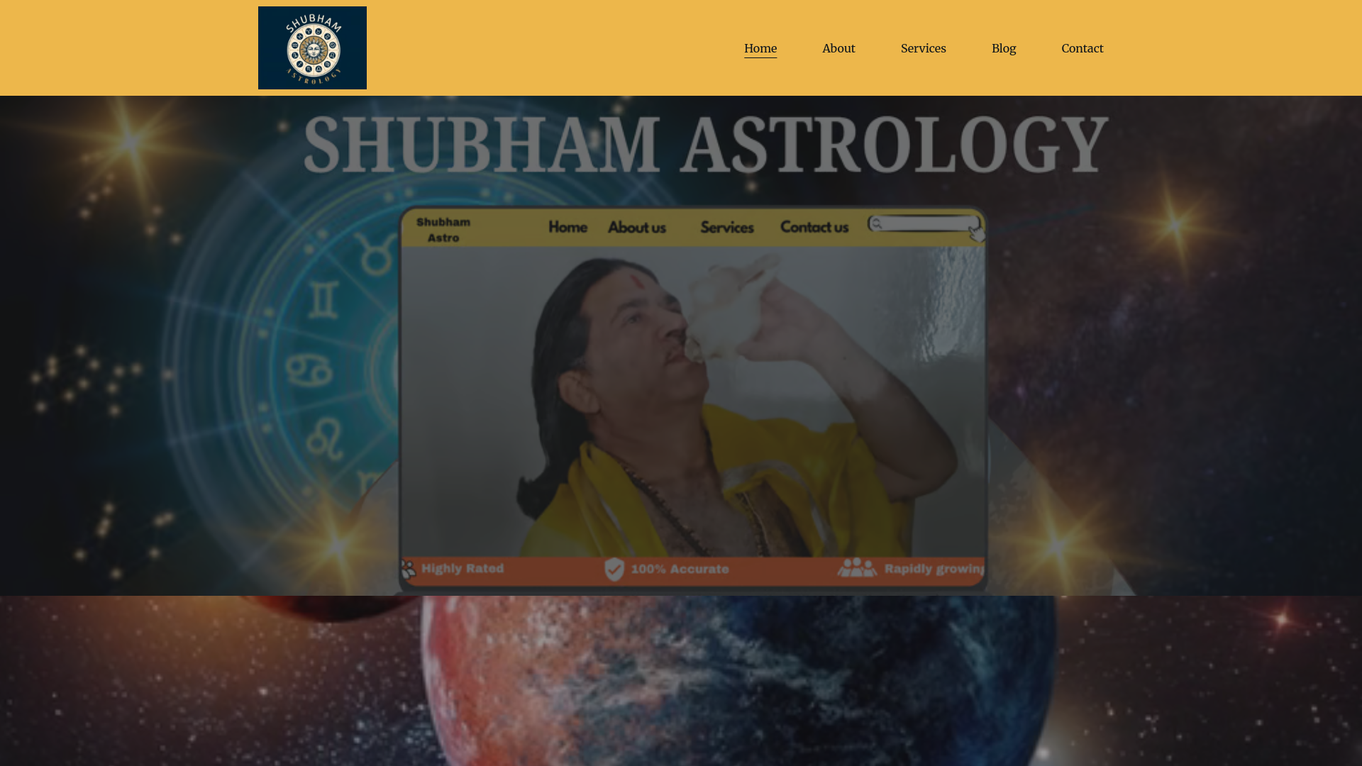 website screenshot of https://shubhamastro.com/