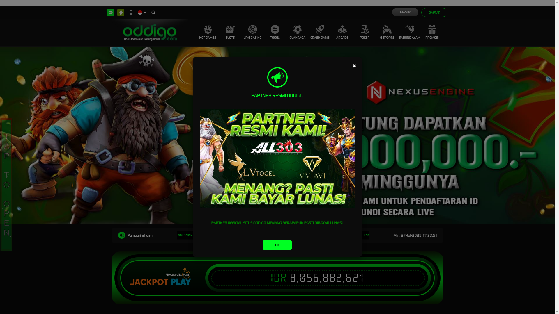 website screenshot of https://oddigomaung.lol/