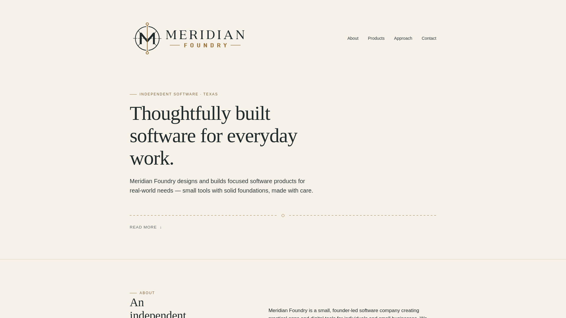 website screenshot of https://meridian-foundry-website.pages.dev/