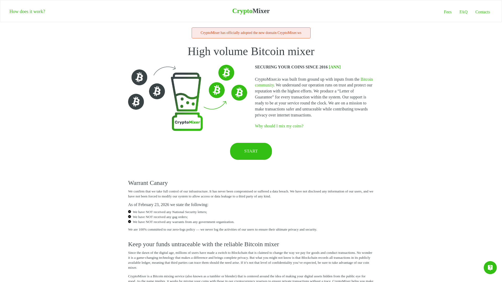 website screenshot of https://www.crypmixer.io/