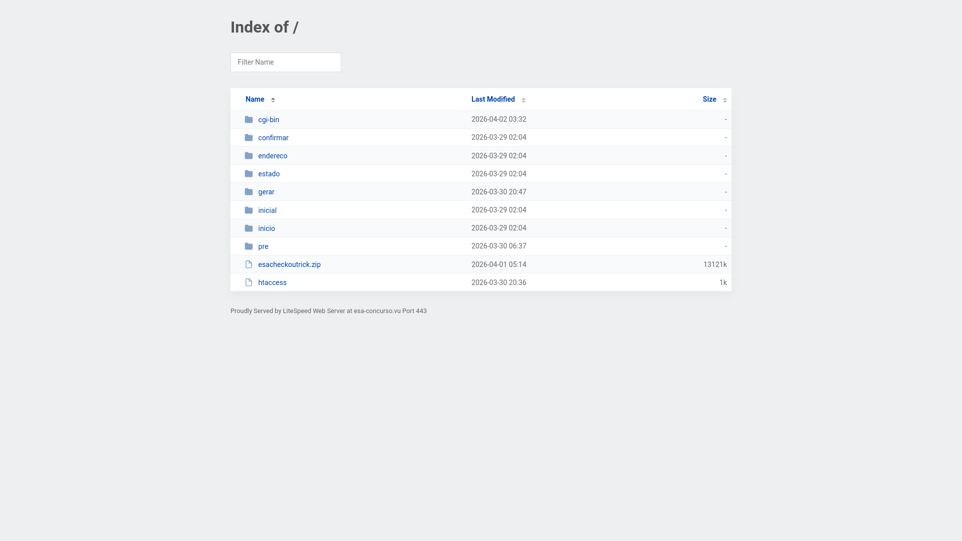 website screenshot of https://esa-concurso.vu