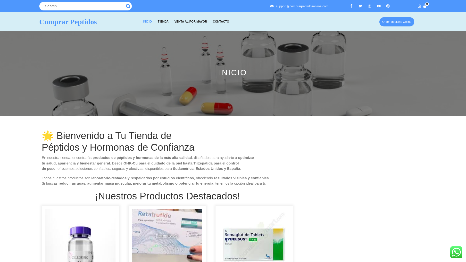 website screenshot of https://comprarpeptidosonline.com/