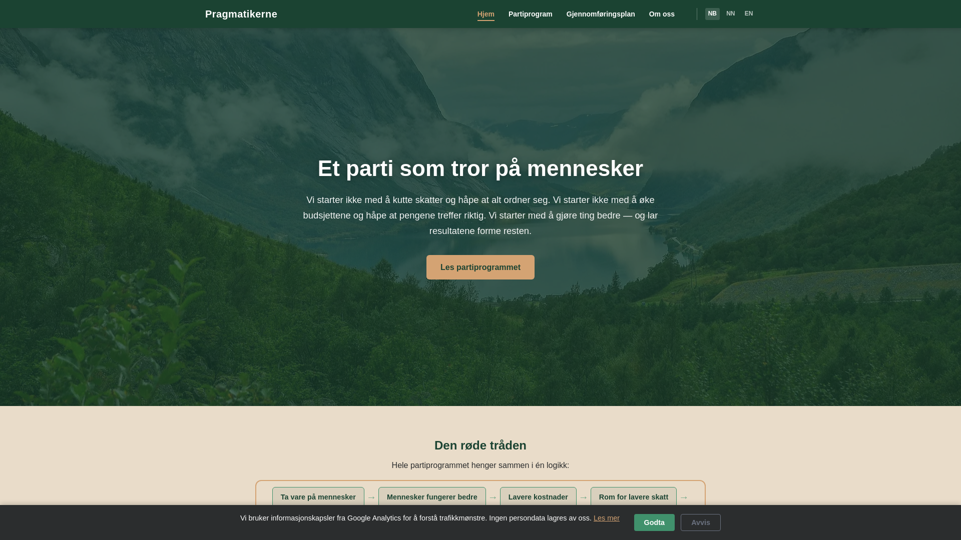 website screenshot of https://pragmatikerne.pages.dev/