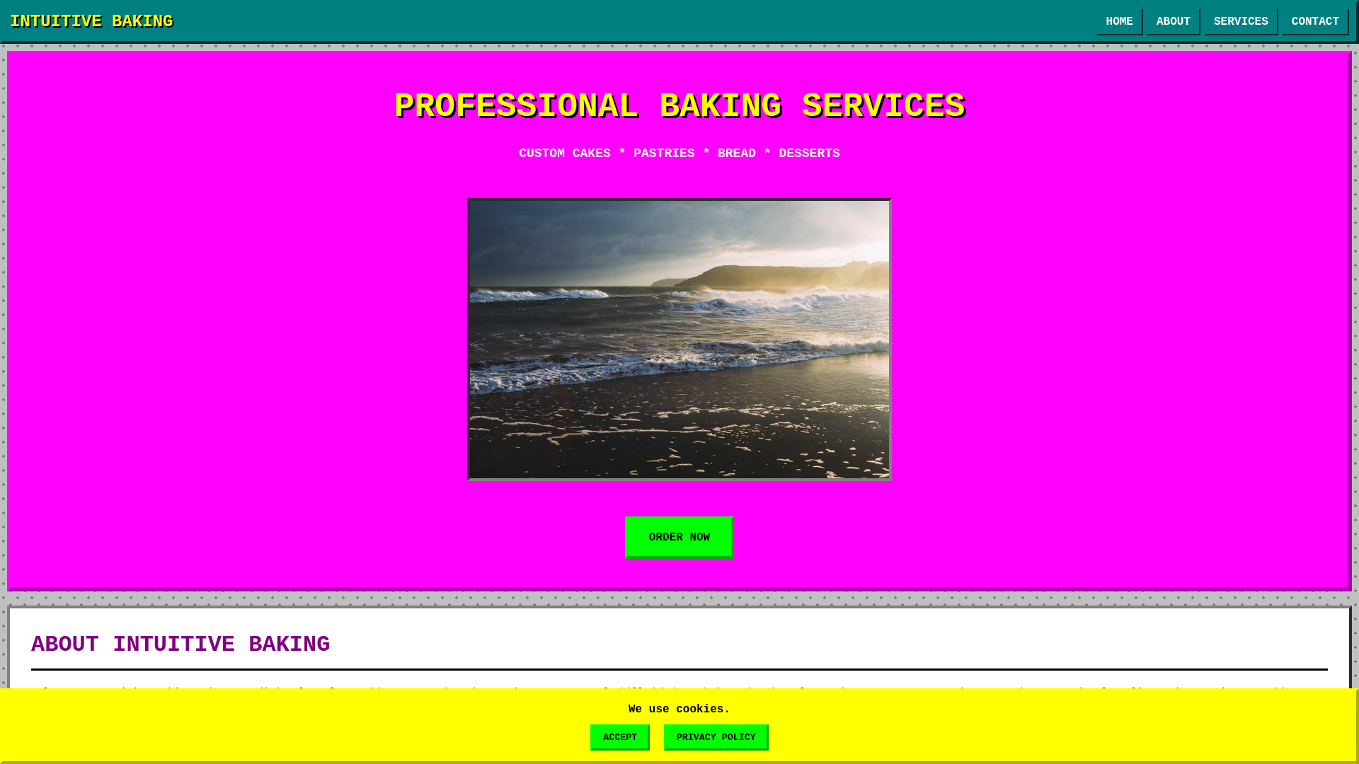 website screenshot of https://intuitivebaking.shop/