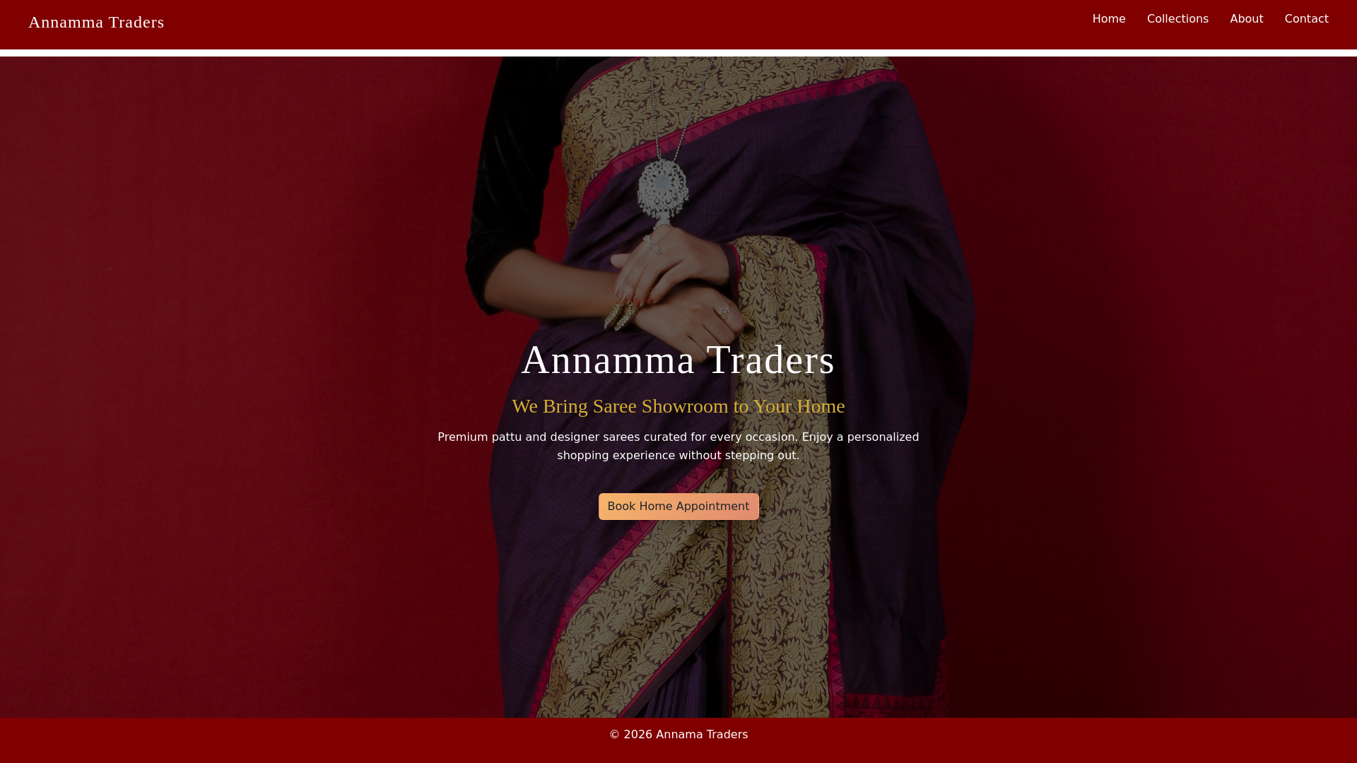 website screenshot of https://annammatraders.in/