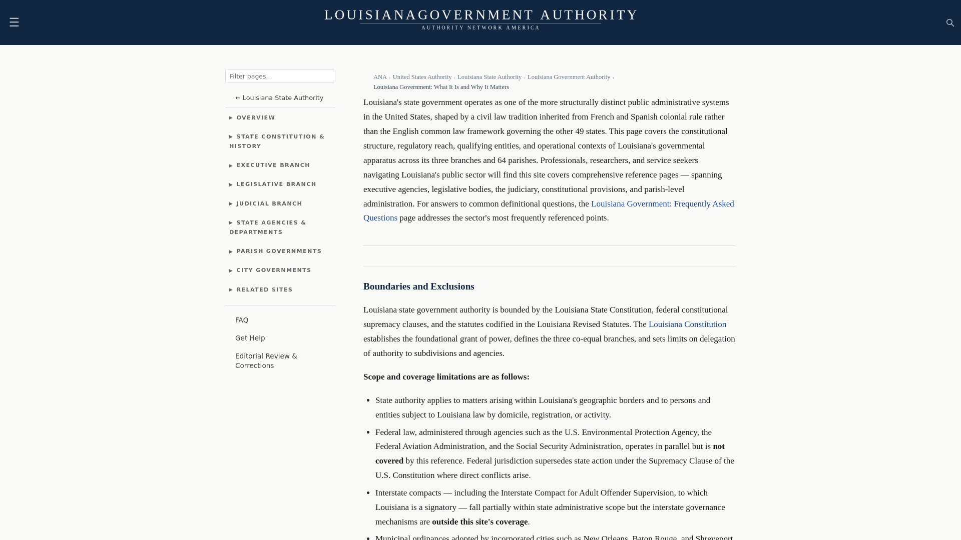 website screenshot of https://louisianagovernmentauthority.com/