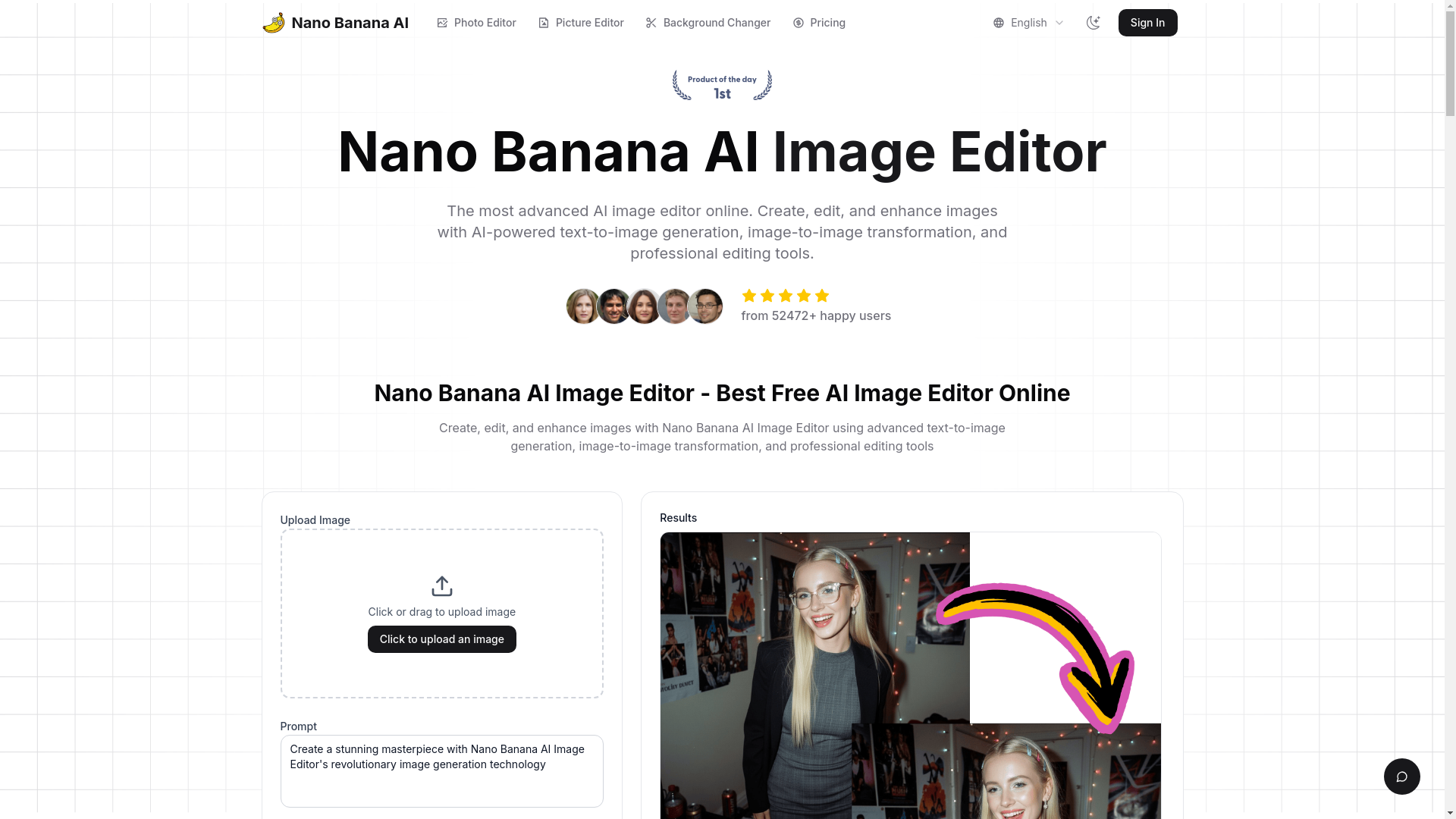 website screenshot of https://nano-banana-ai.pages.dev/