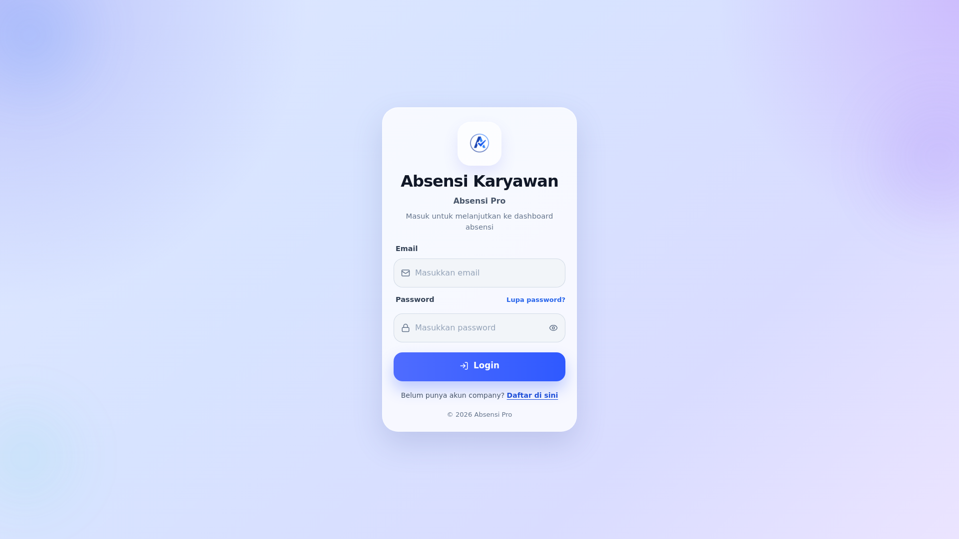 website screenshot of https://absensipro.my.id/