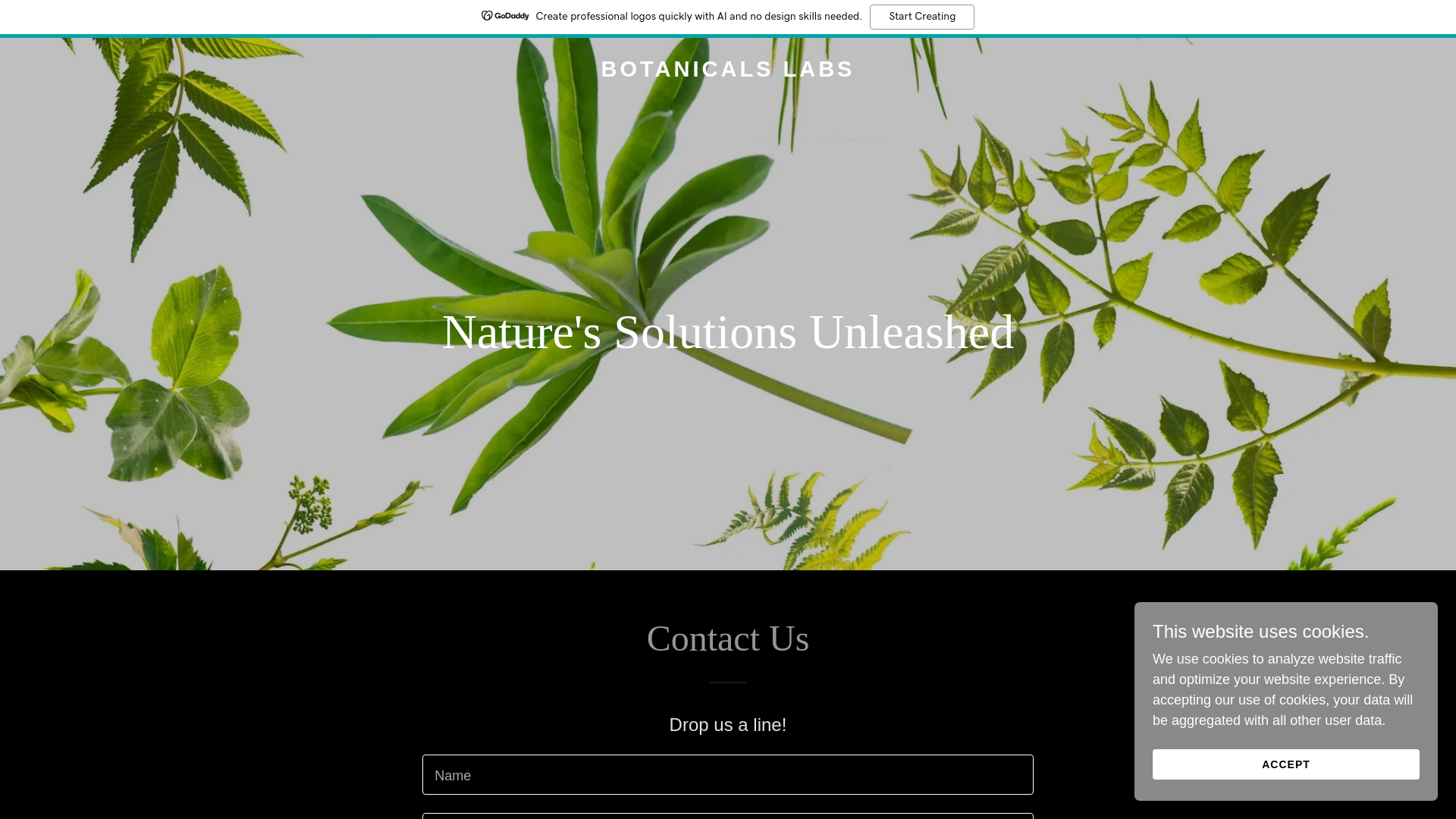 website screenshot of https://botanicalslabs.com/