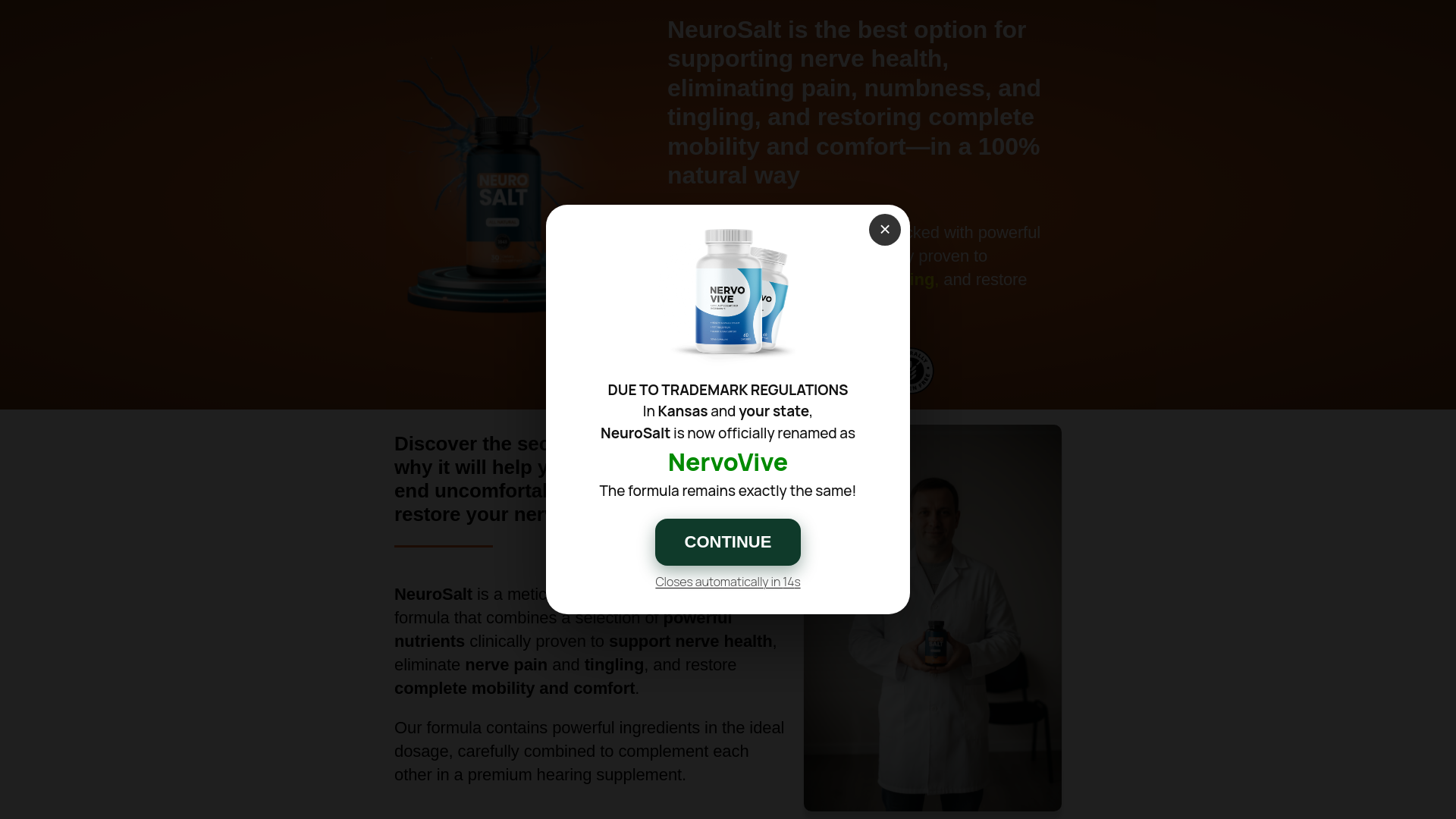 website screenshot of https://getneurosalt.com