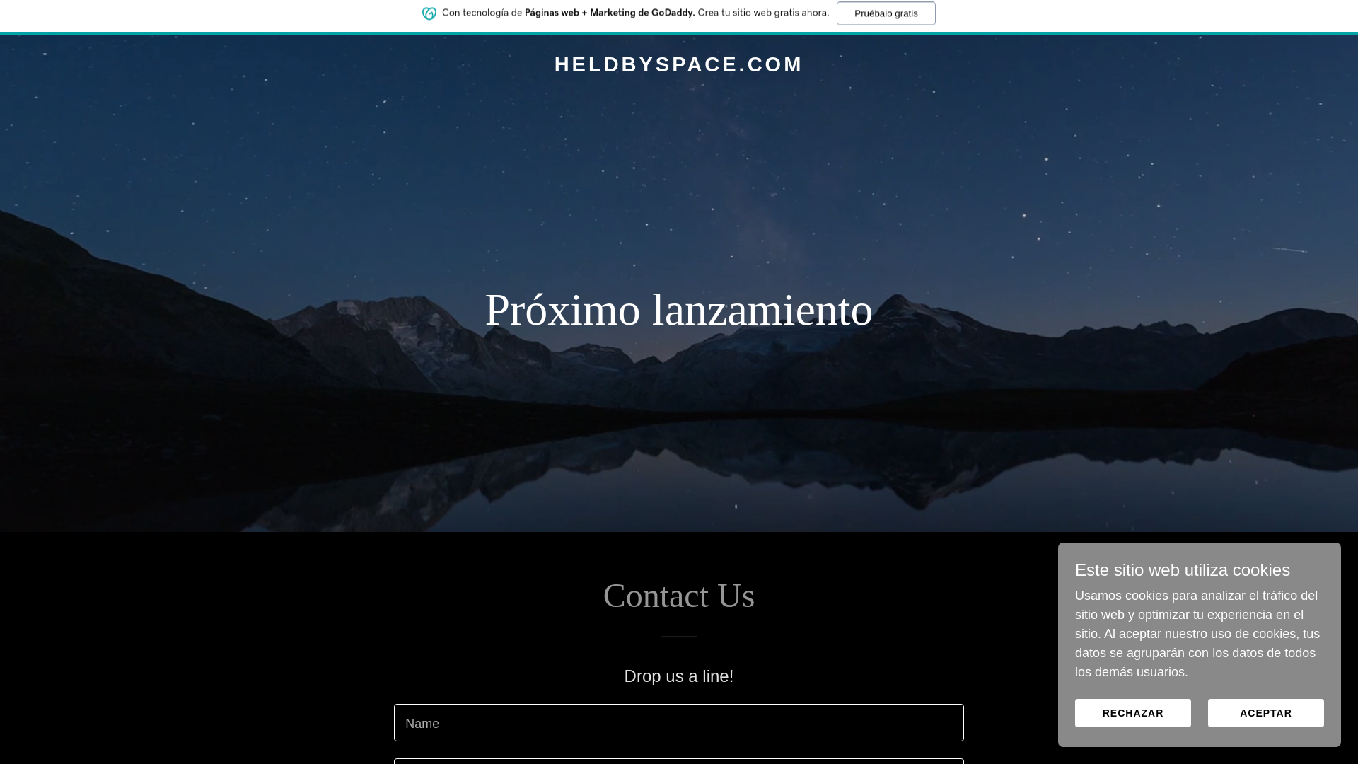 website screenshot of https://heldbyspace.com/