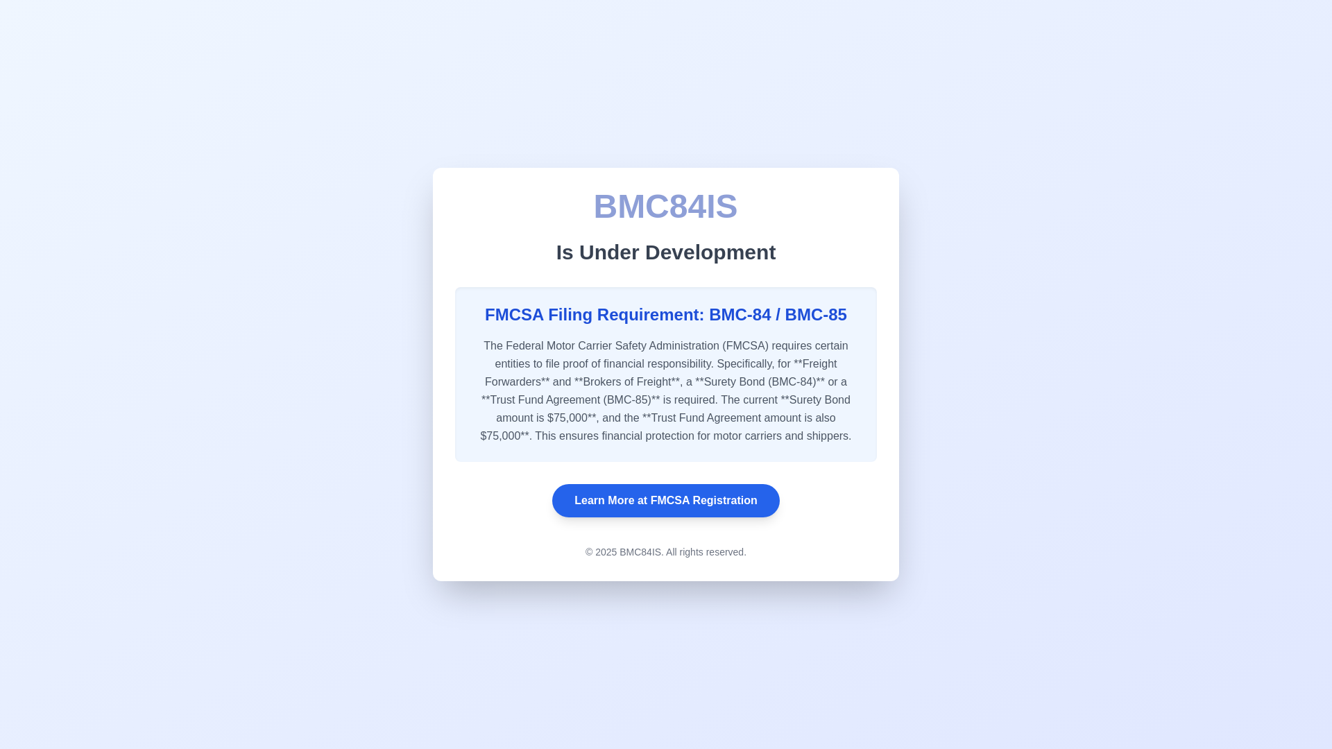 website screenshot of https://bmc84is-static-landing-page.pages.dev/