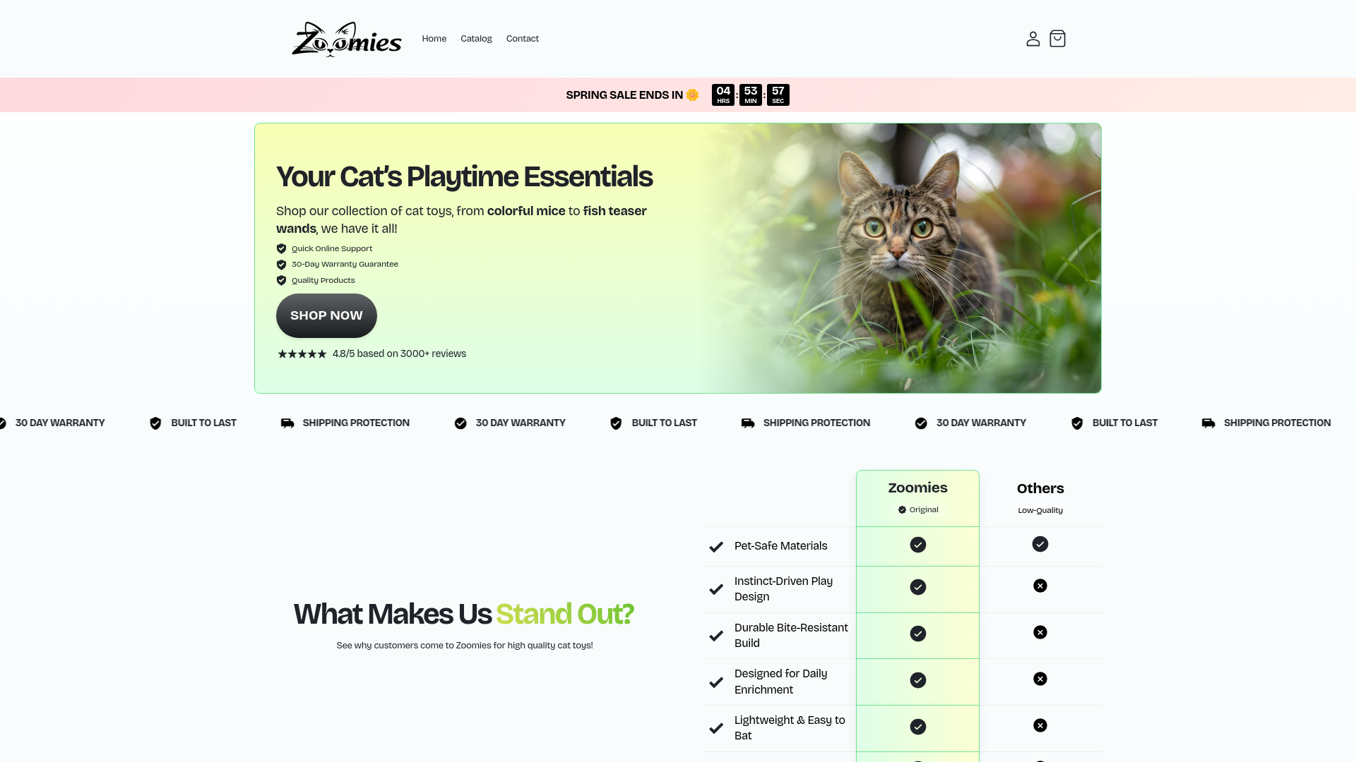 website screenshot of https://zoomies.supply/