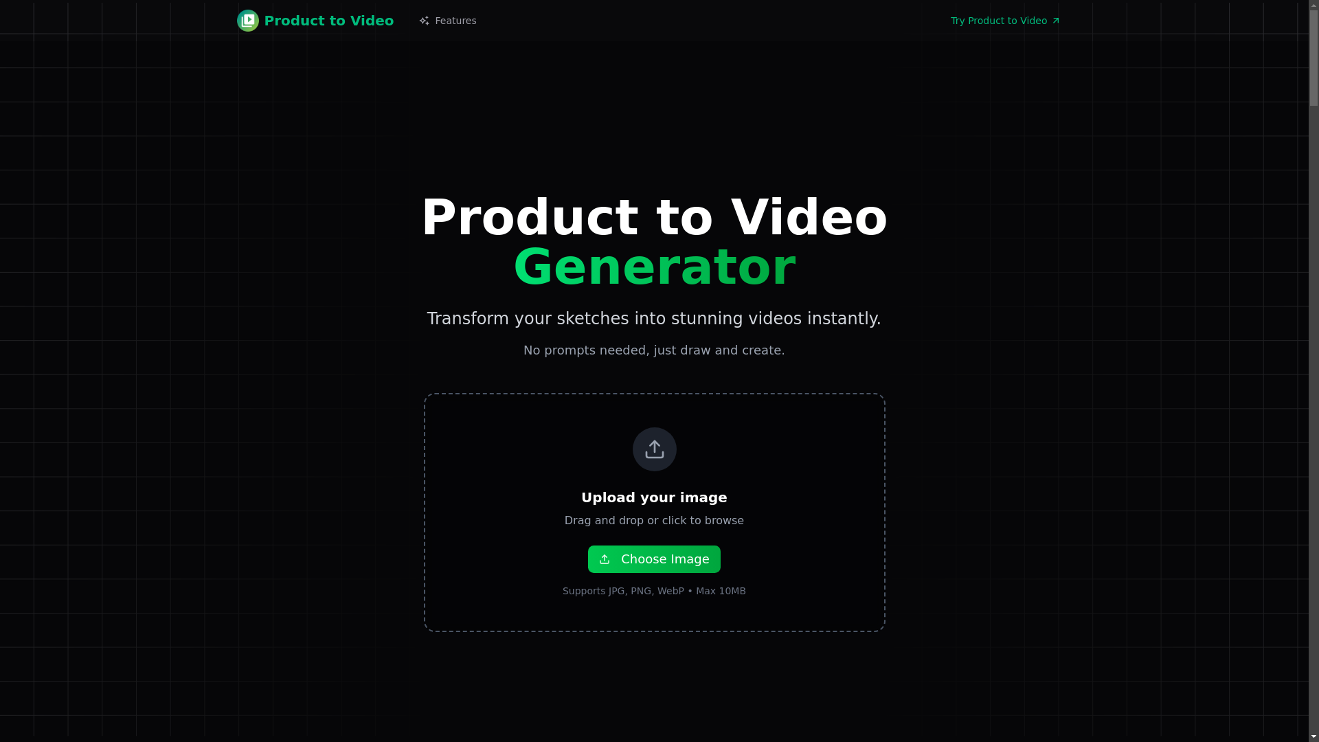 website screenshot of https://p2v.app/
