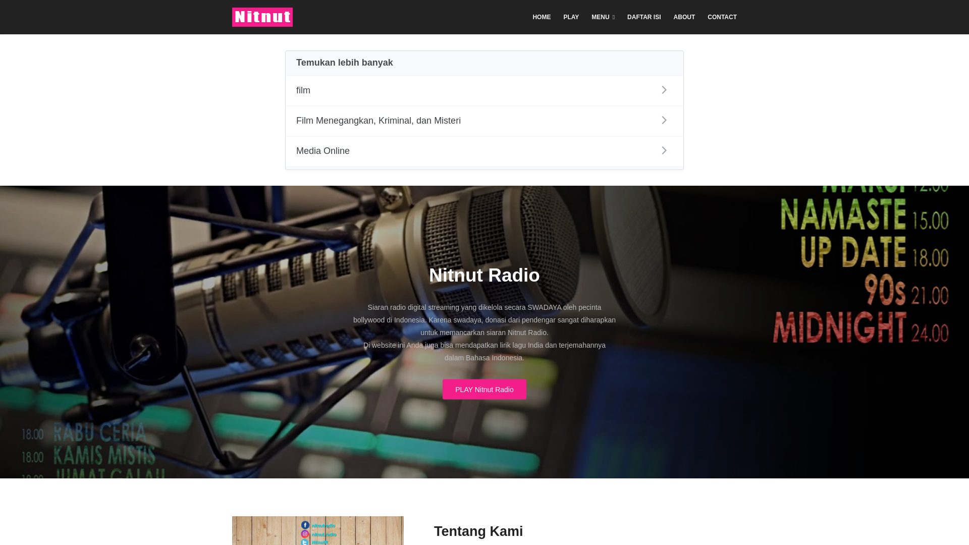 website screenshot of https://nitnutradio.my.id
