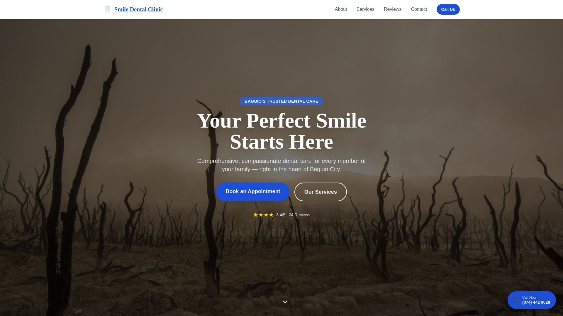 website screenshot of https://demo-smile-dental-clinic.pages.dev/