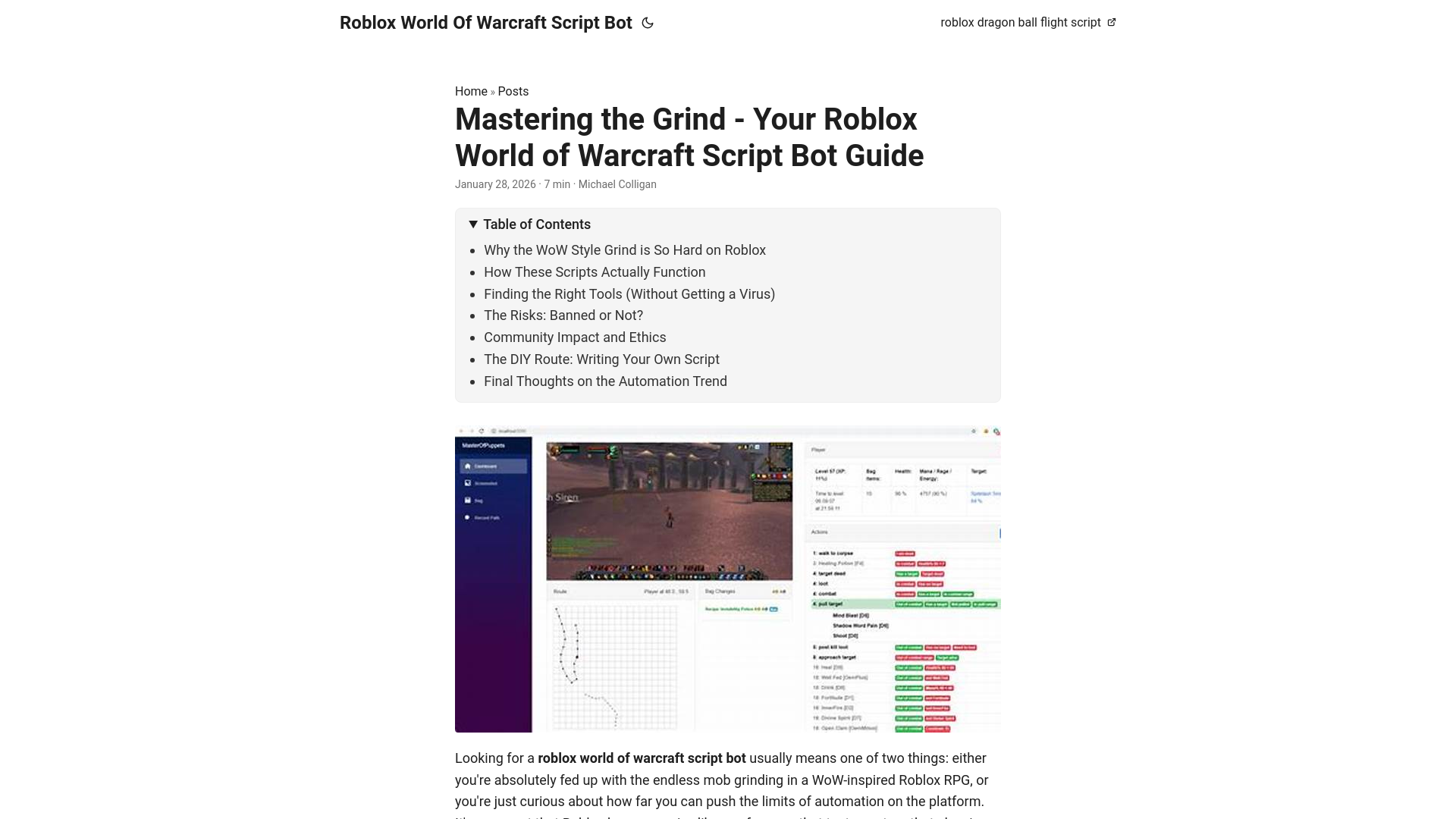 website screenshot of https://robloxworldofwarcraftscriptbot.pages.dev/