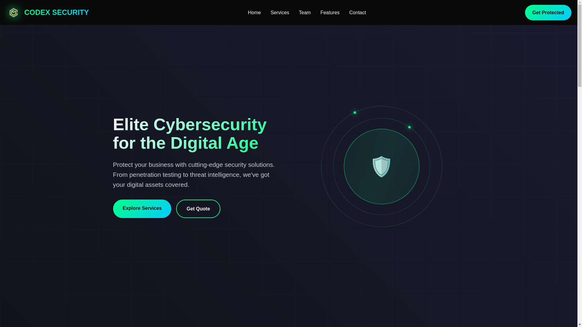 website screenshot of https://codexsecurity.co/