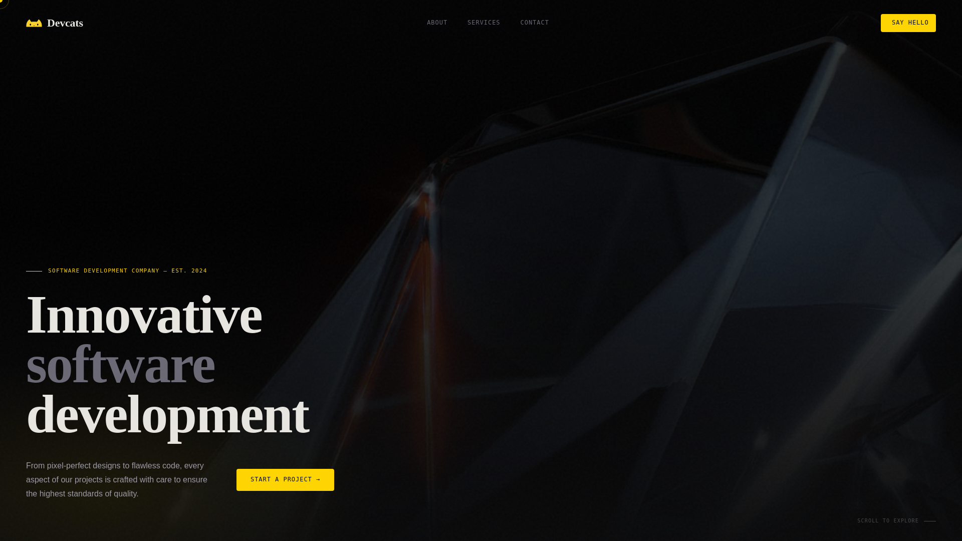 website screenshot of https://devcats.io