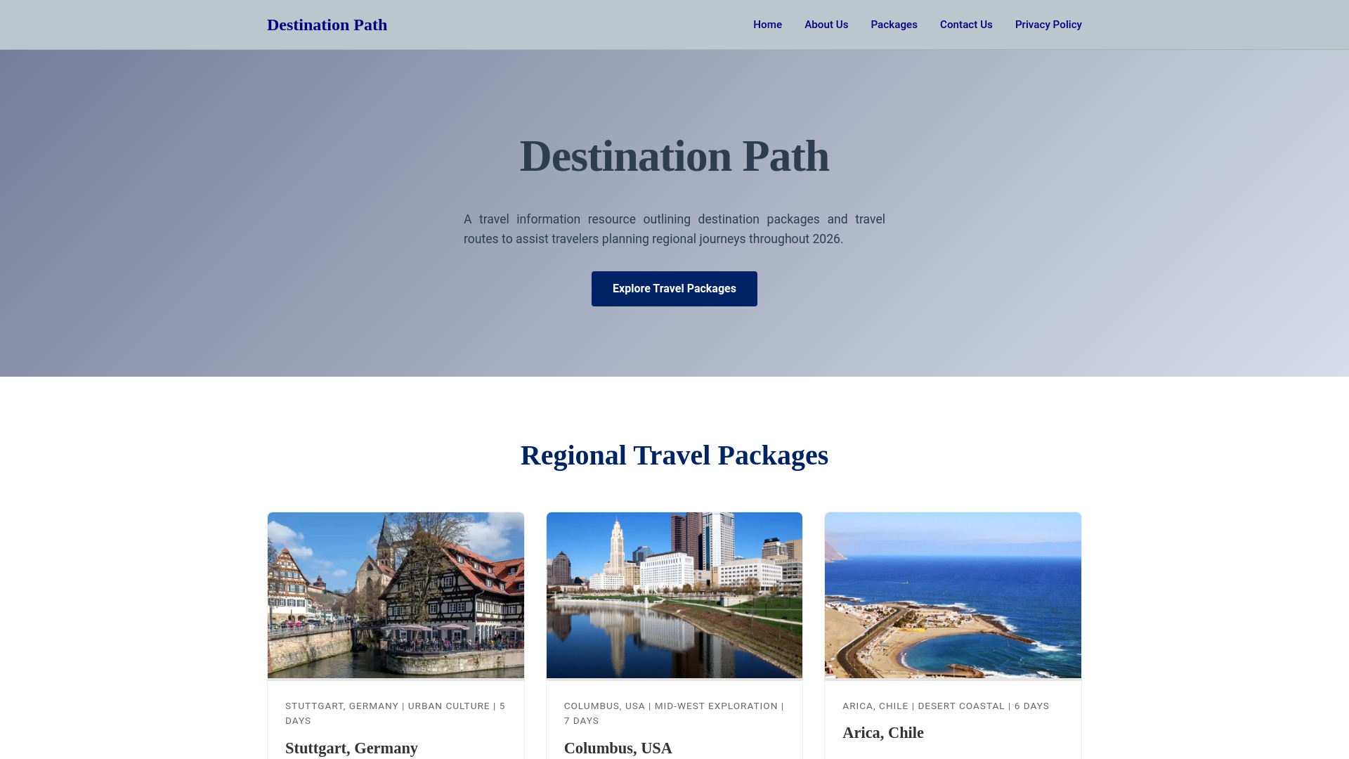 website screenshot of https://destinationpath.shop/