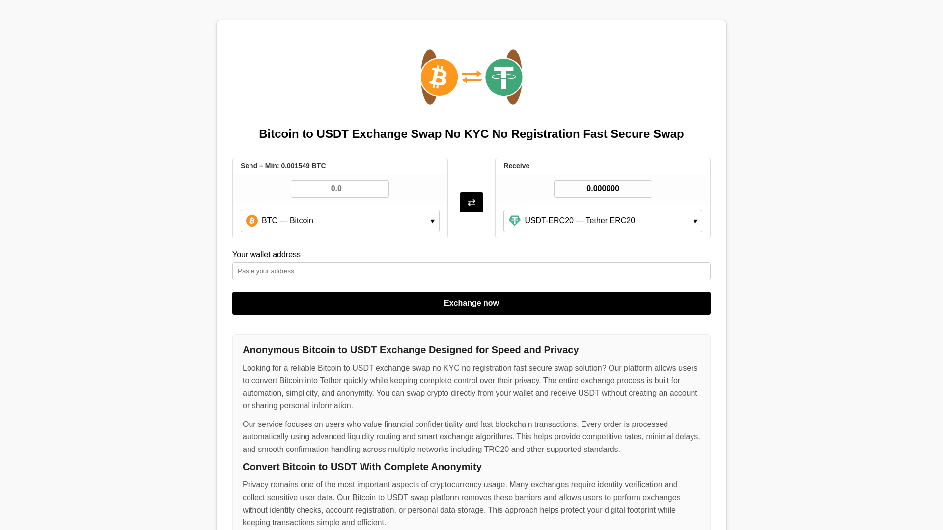 website screenshot of https://bitcoin-2-usdt.com/