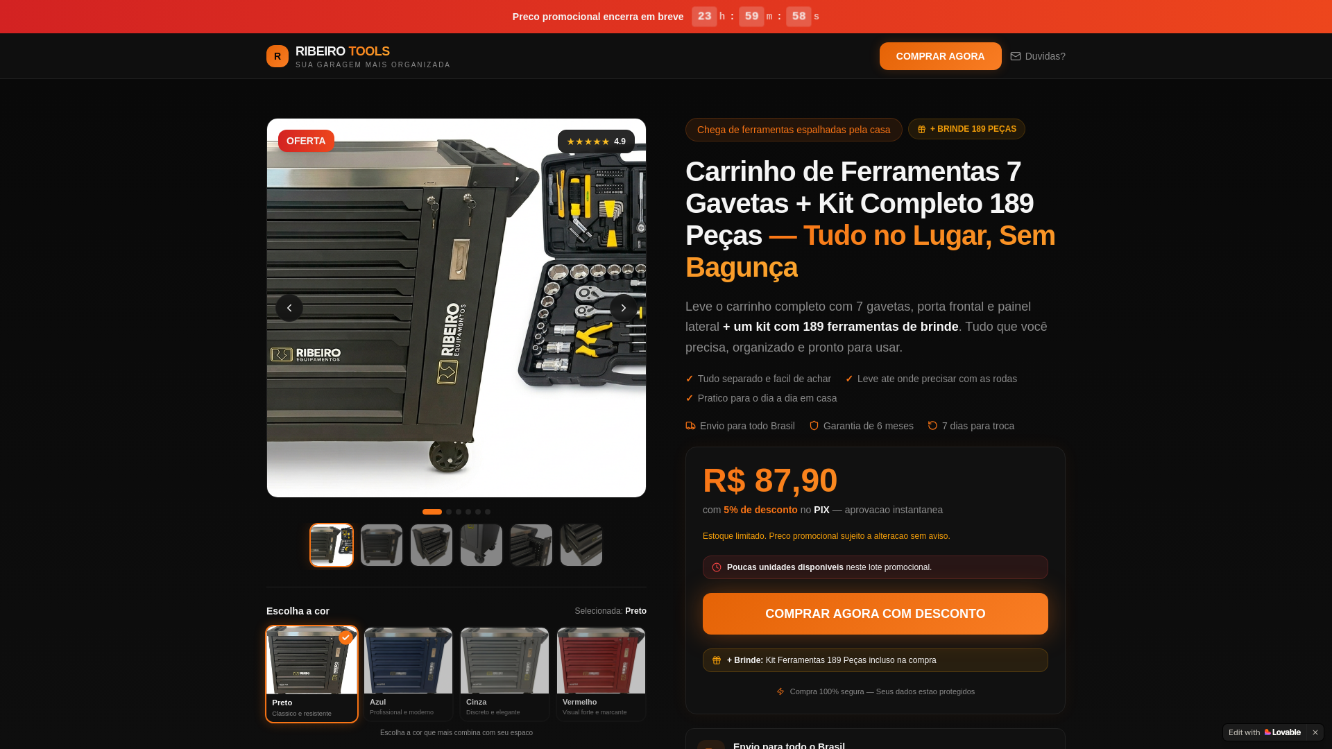 website screenshot of https://carrinhodeferramentas.online/